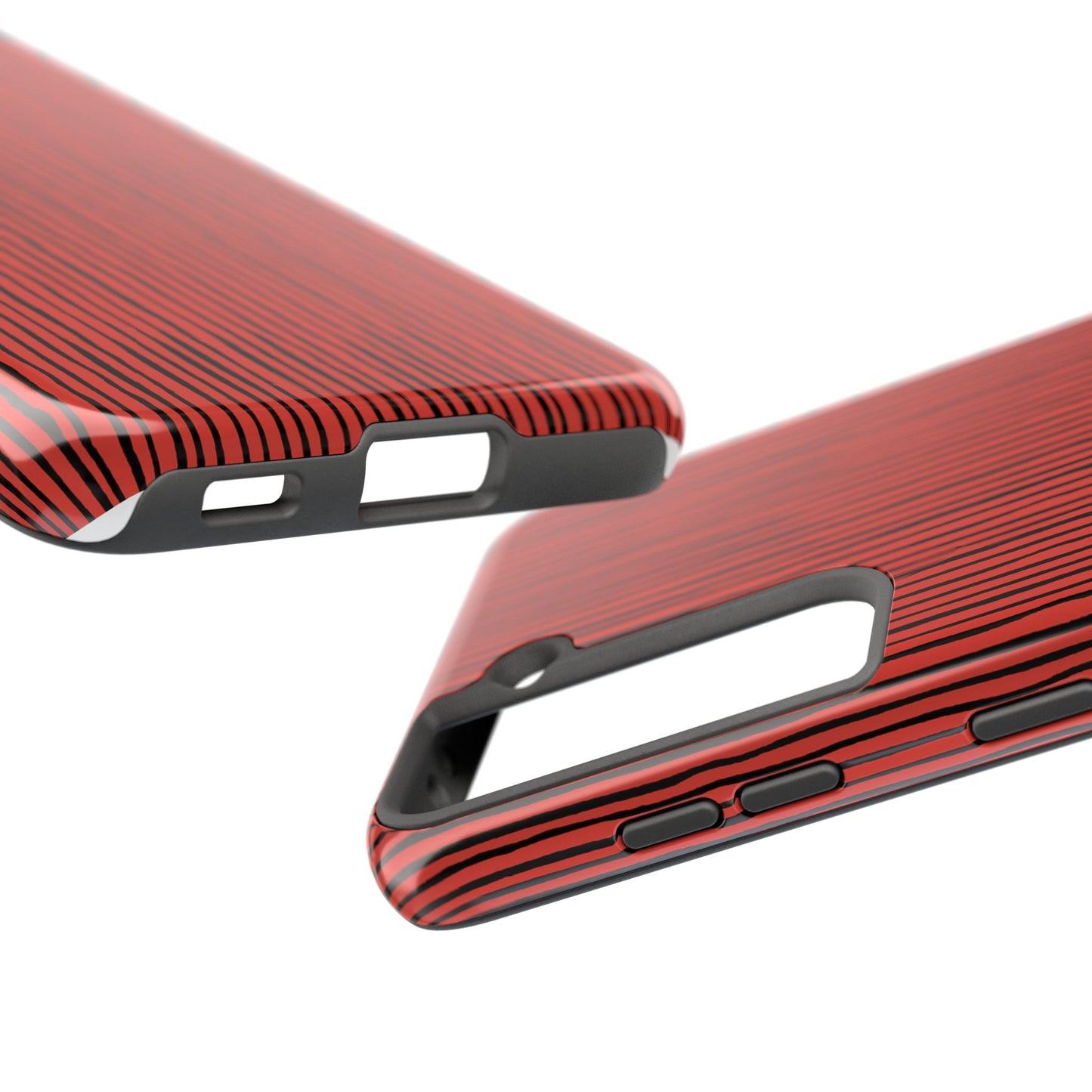 Quirky Pin Stripe Red / Black Phone Case