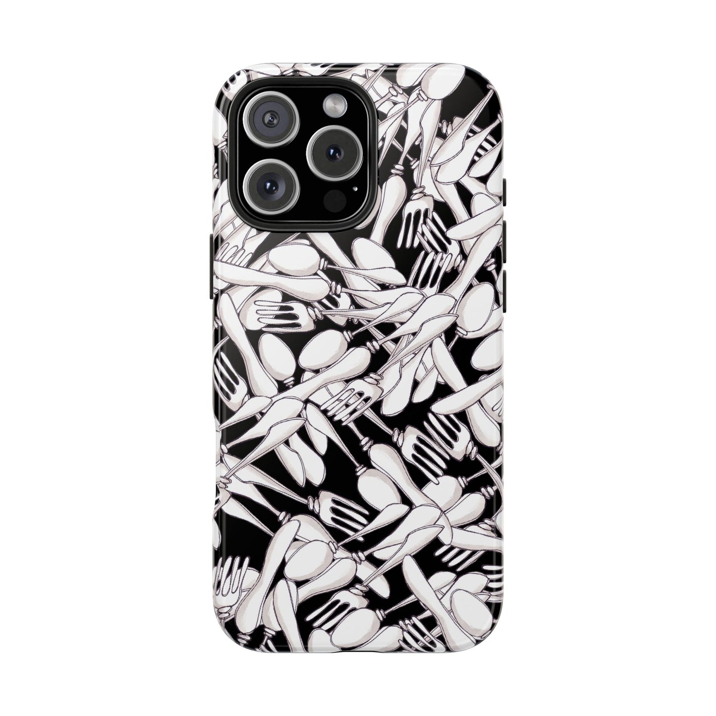 Silverware Wars Black Phone Case