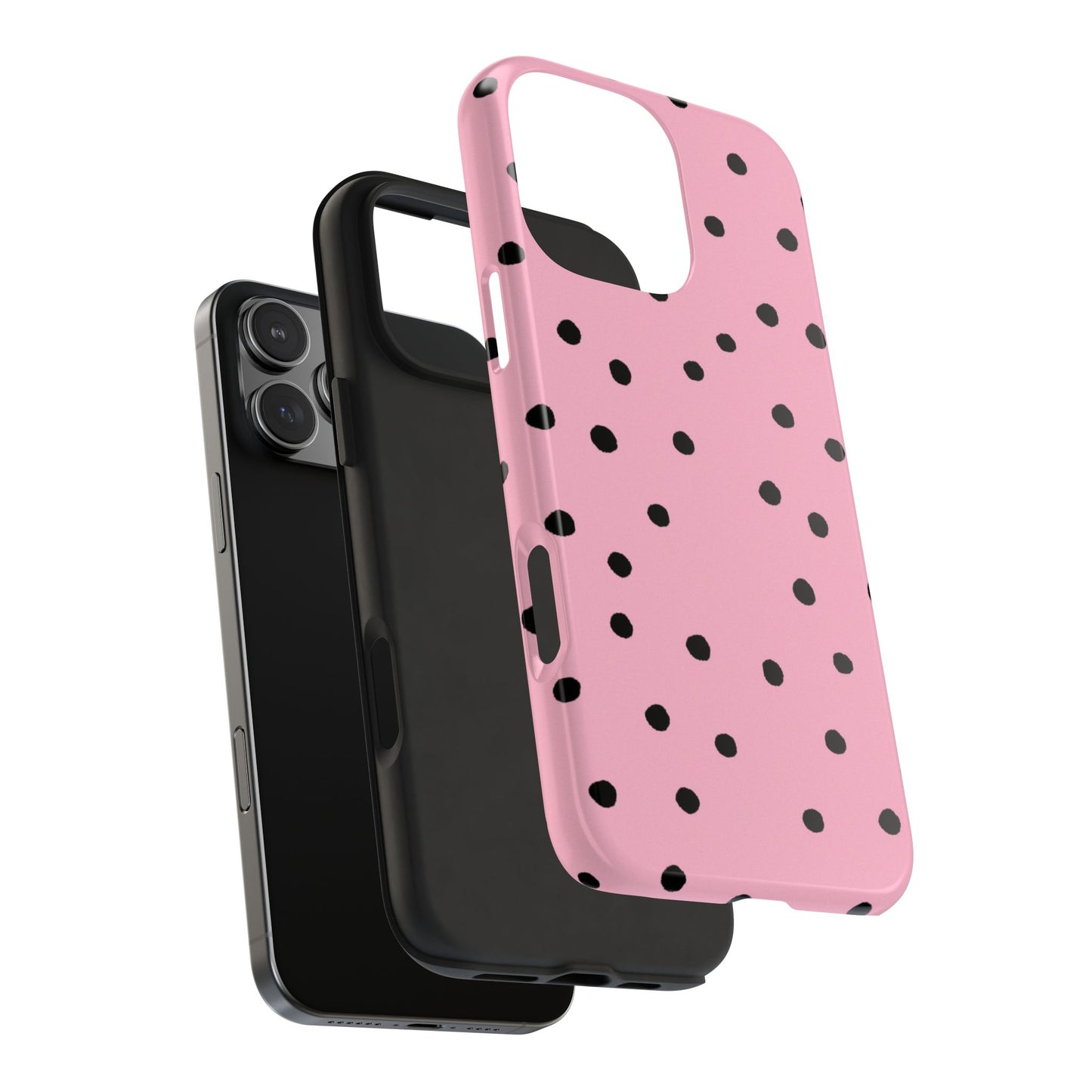 Dinky Dots Pink / Black Phone Case