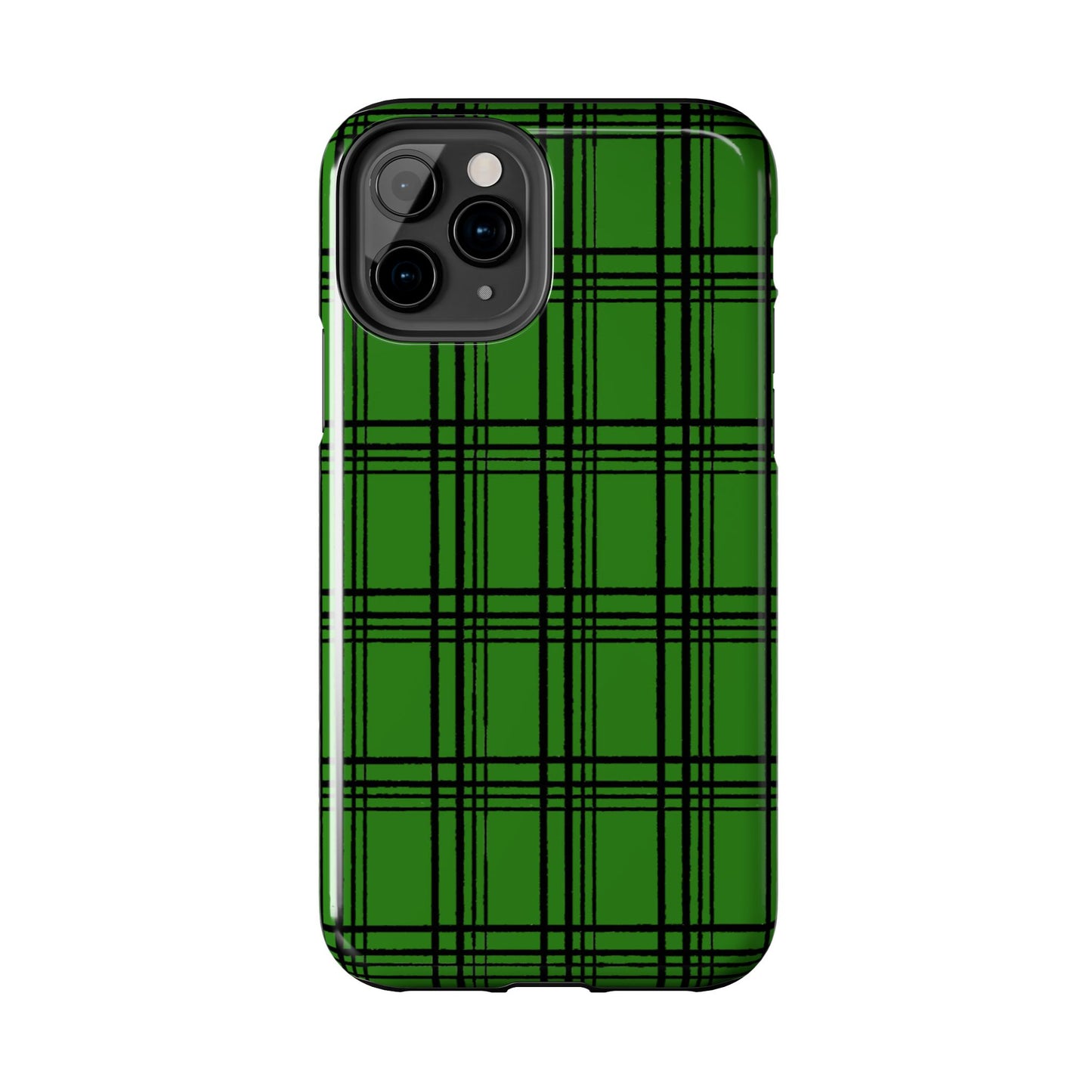 Glad Plaid Green / Black Phone Case
