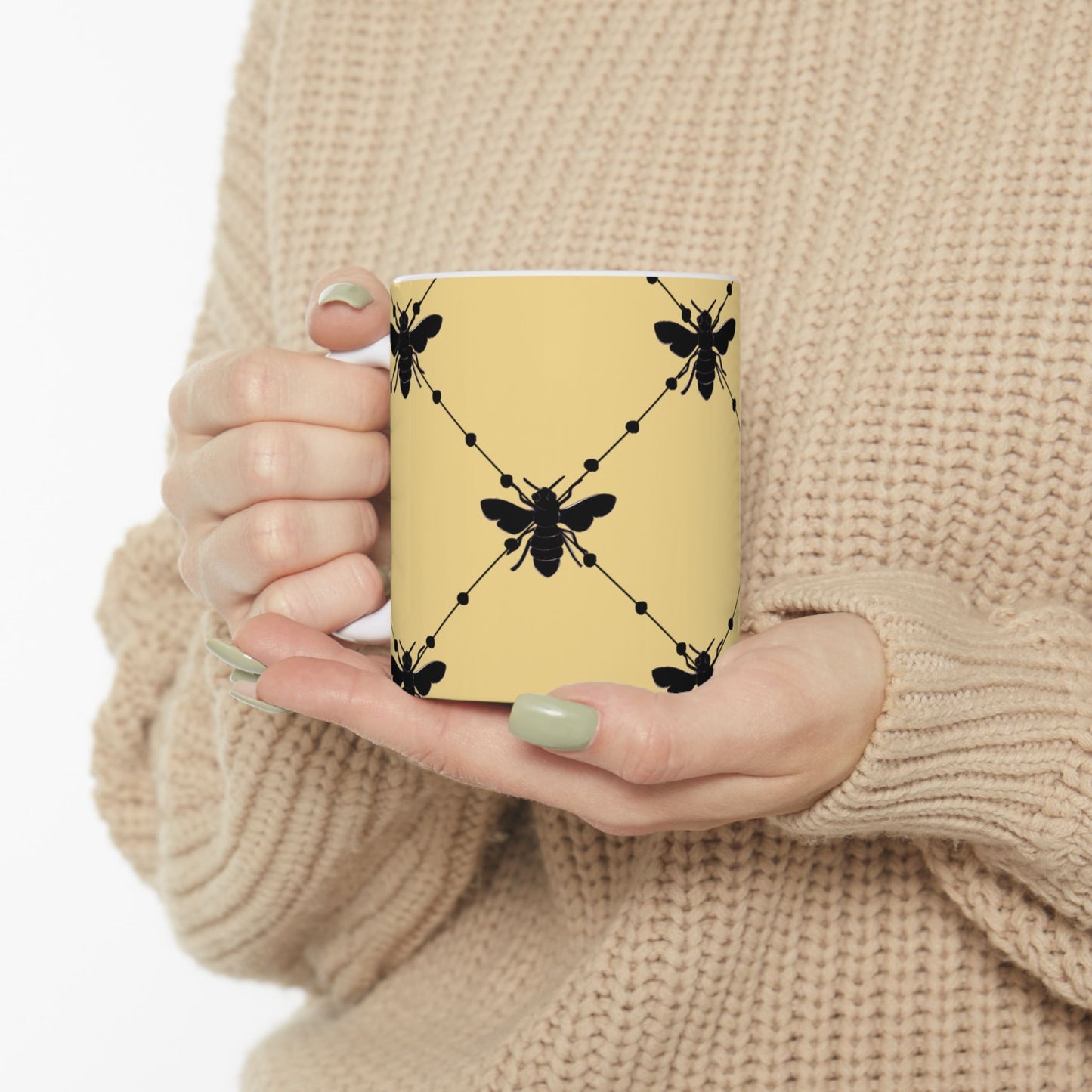 Beaded Bees Yellow Cup