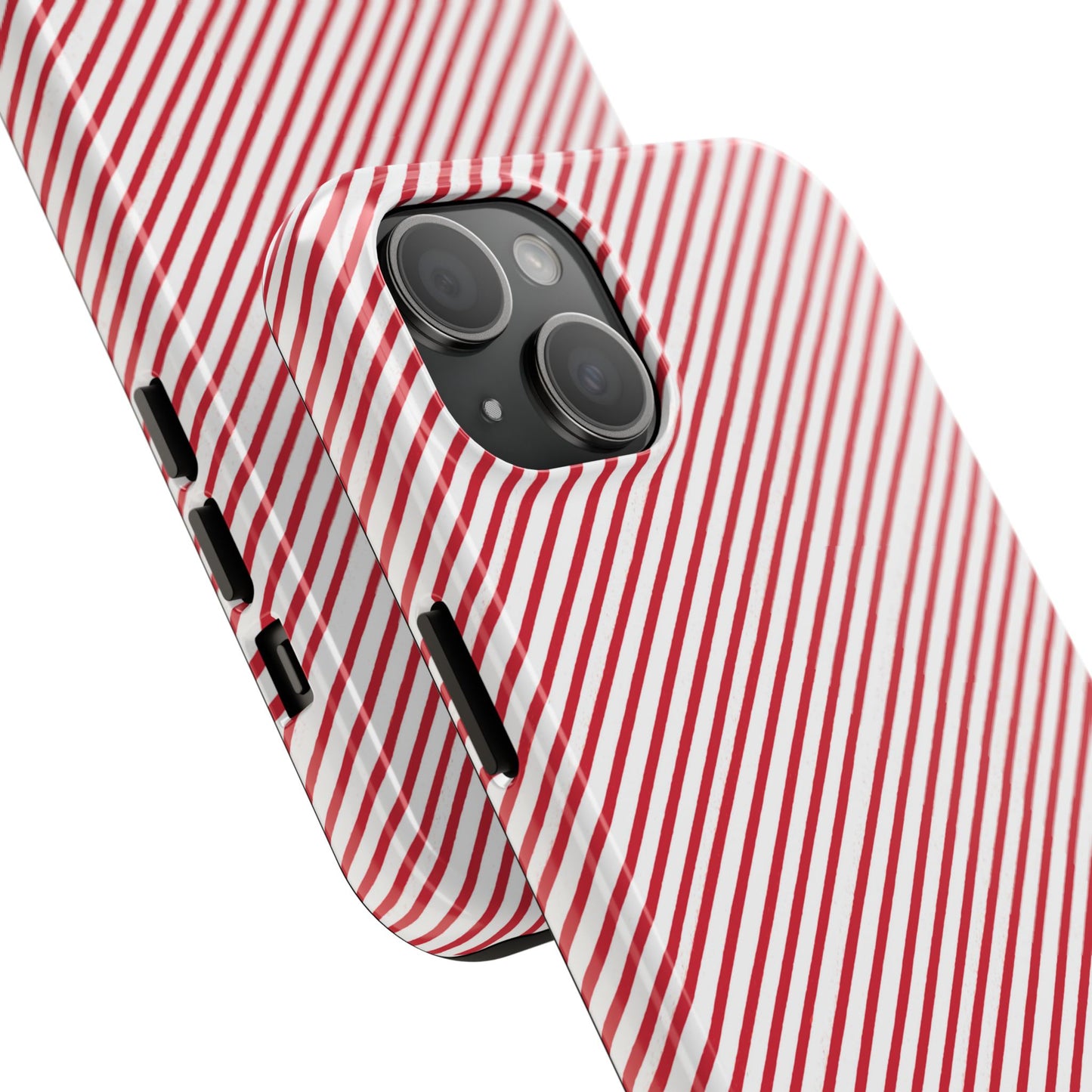 Diagonal Candy Stripe White / Red Phone Case