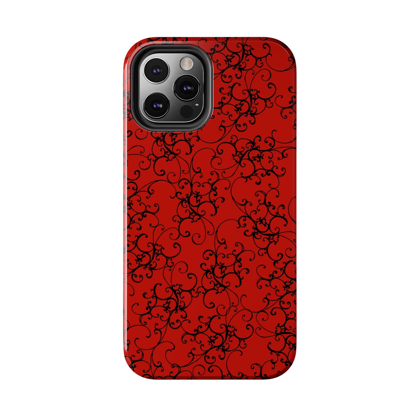 Elegant Scroll Red / Black Phone Case