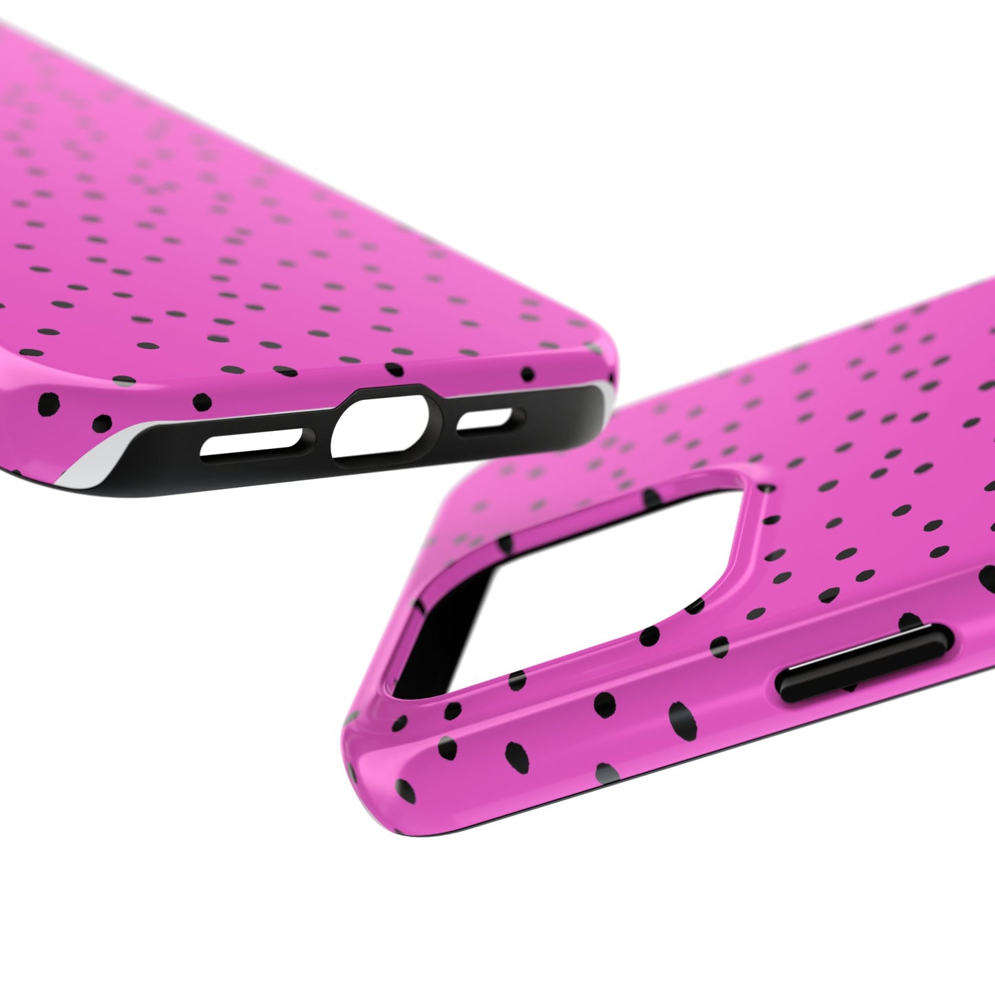 Dinky Dots Cerise / Black Phone Case