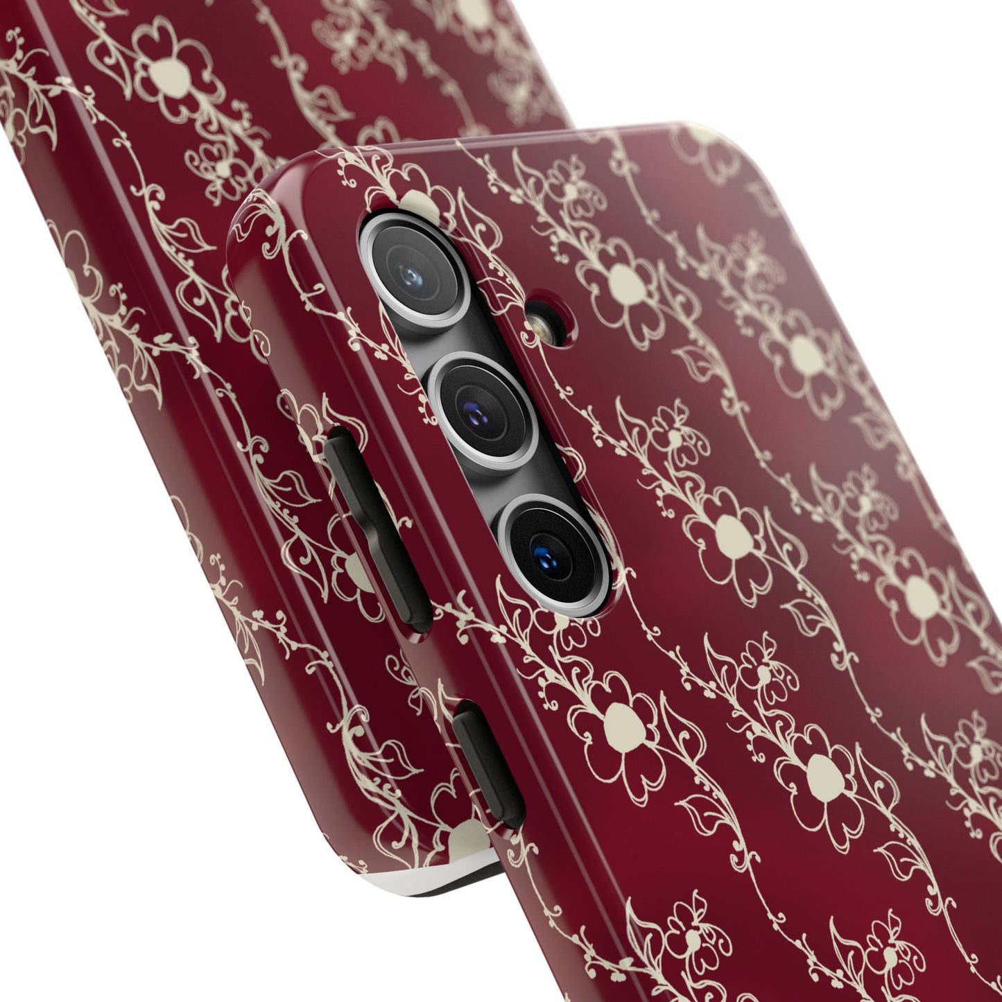 Diagonal Daisies Red / Ivory Phone Case