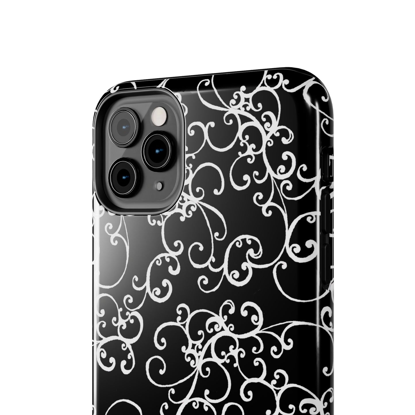 Elegant Scroll Black / White Phone Case