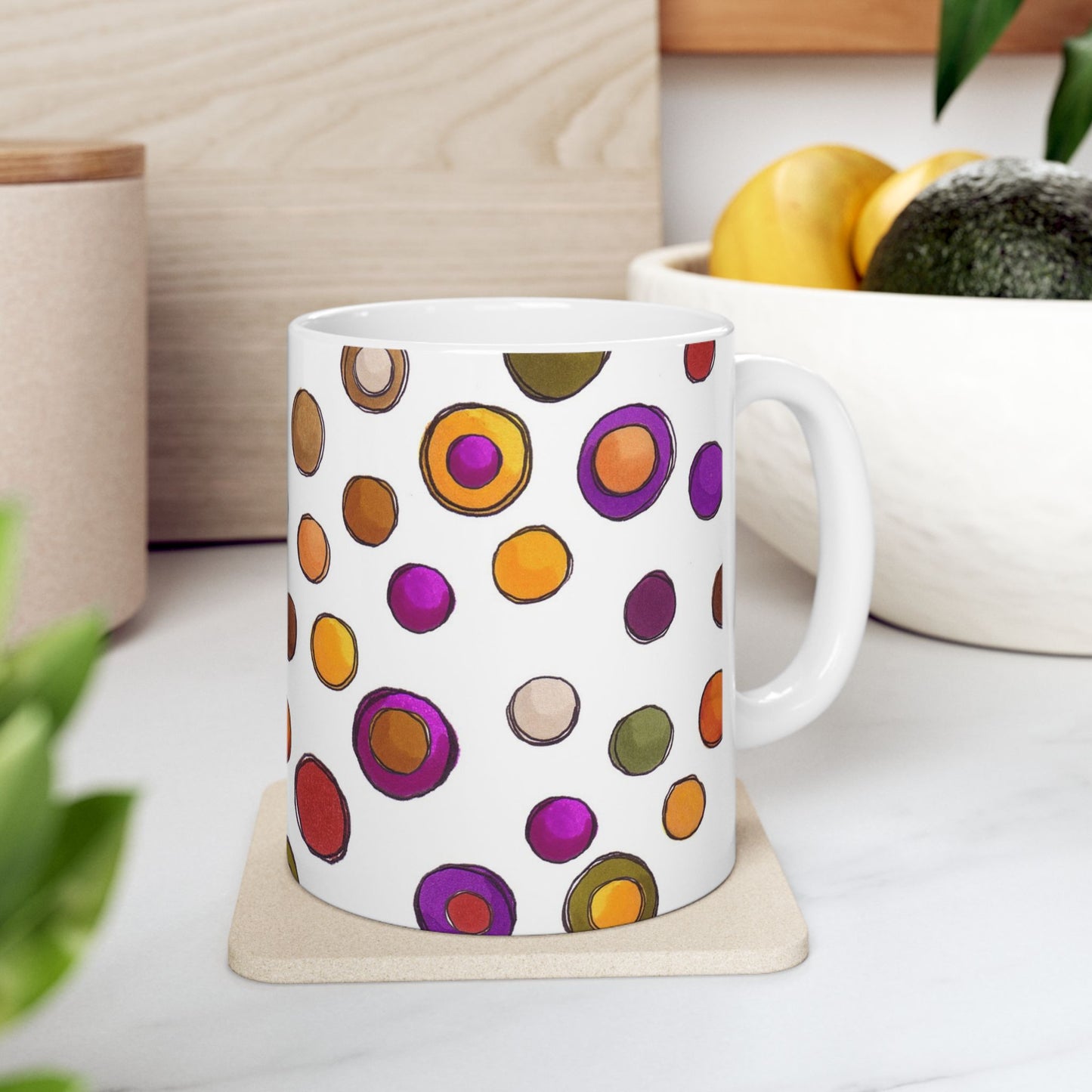 Sesame Dot White Cup