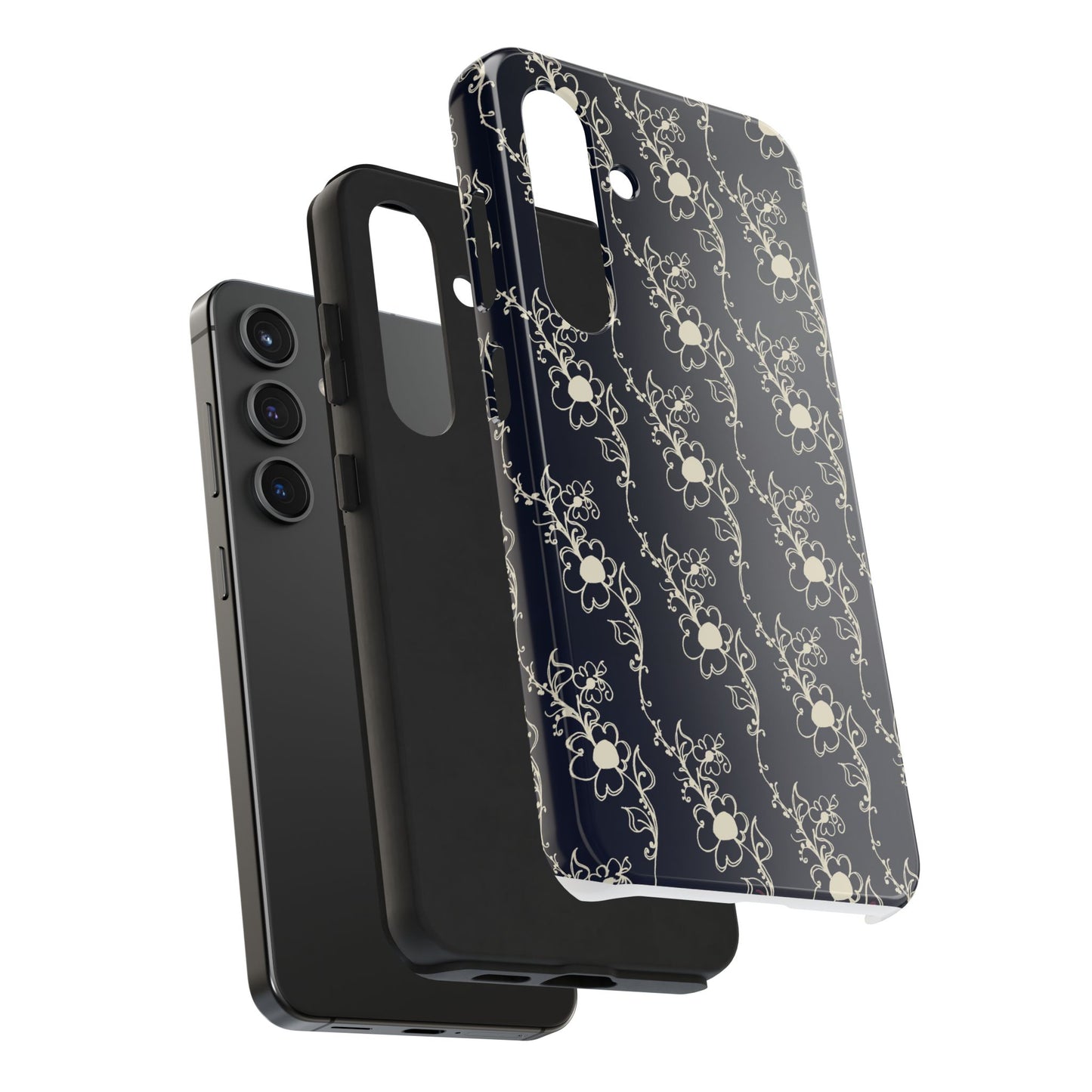 Diagonal Daisies Black / Ivory Phone Case