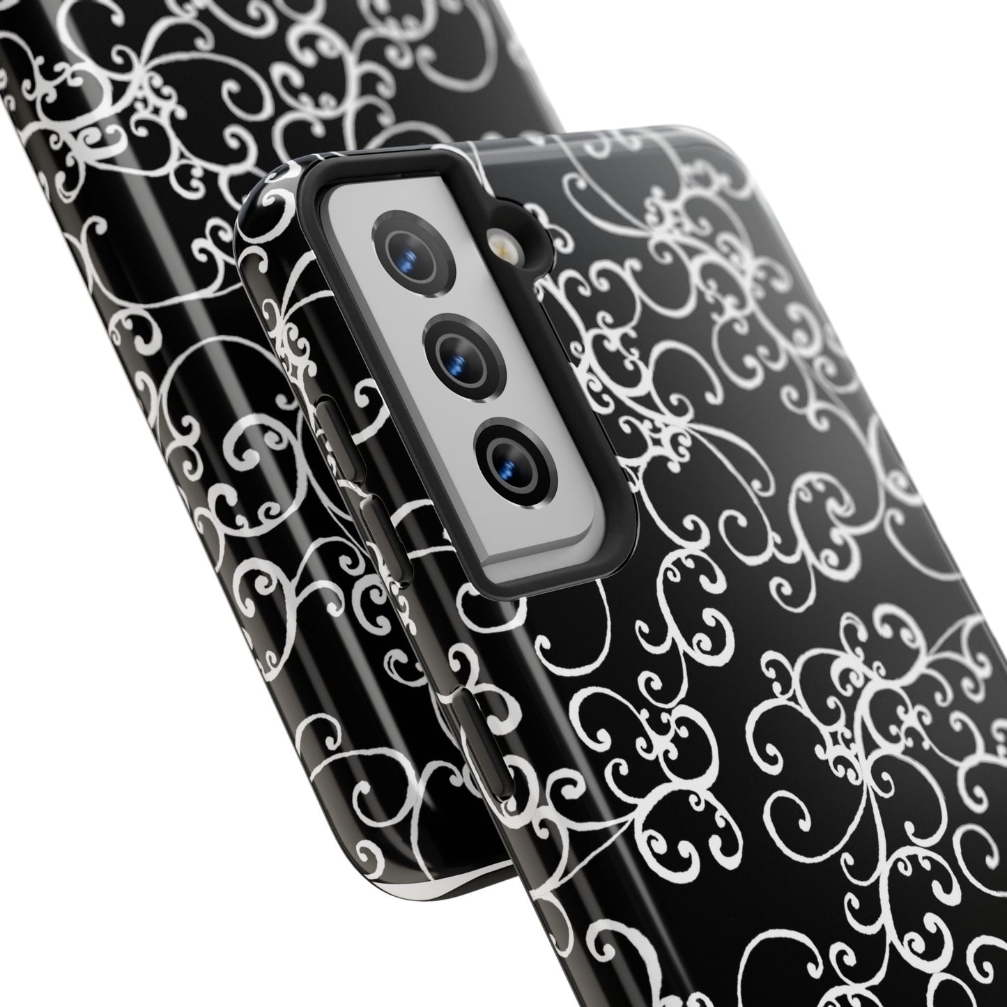 Elegant Scroll Black / White Phone Case