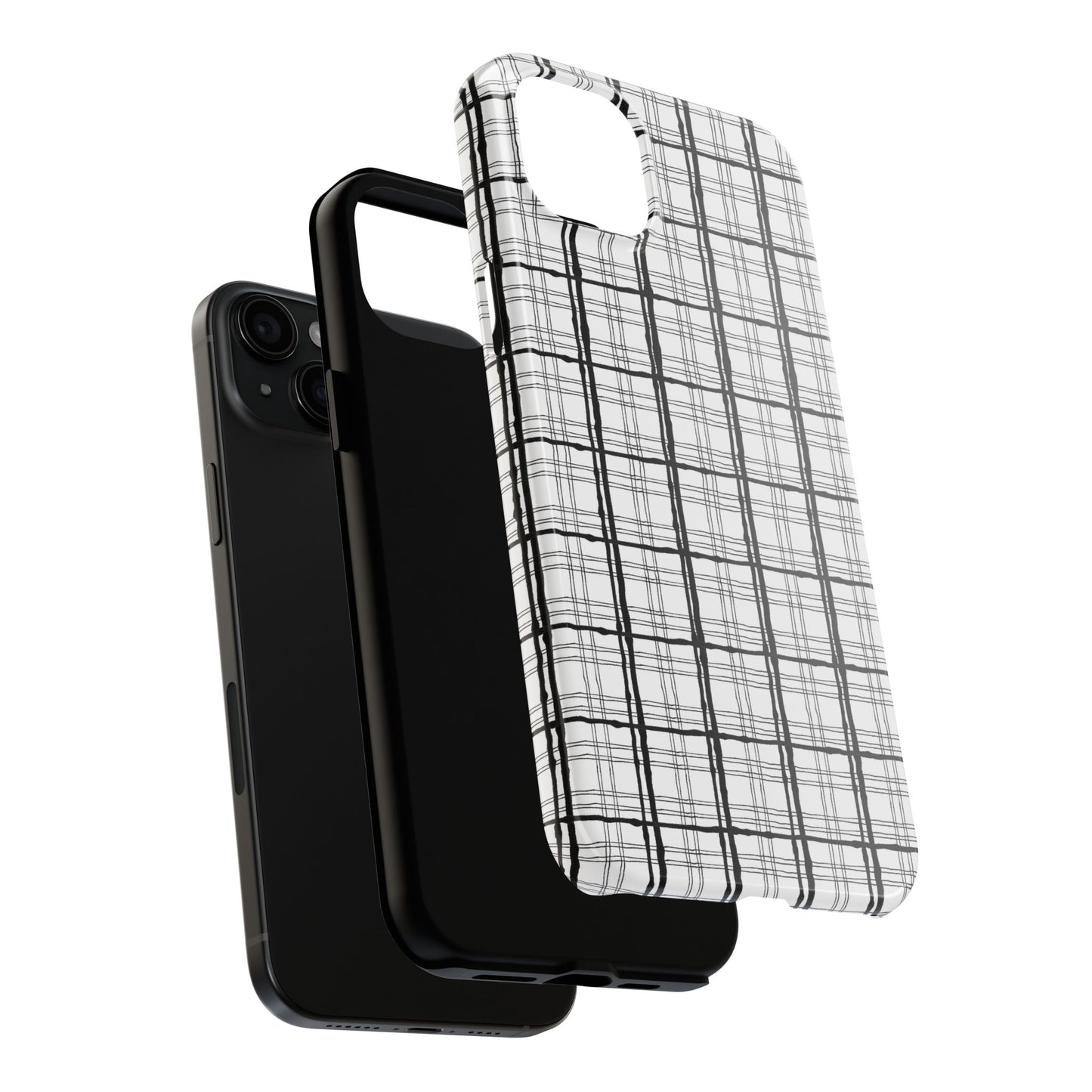 Sophistiplaid White / Black Phone Case