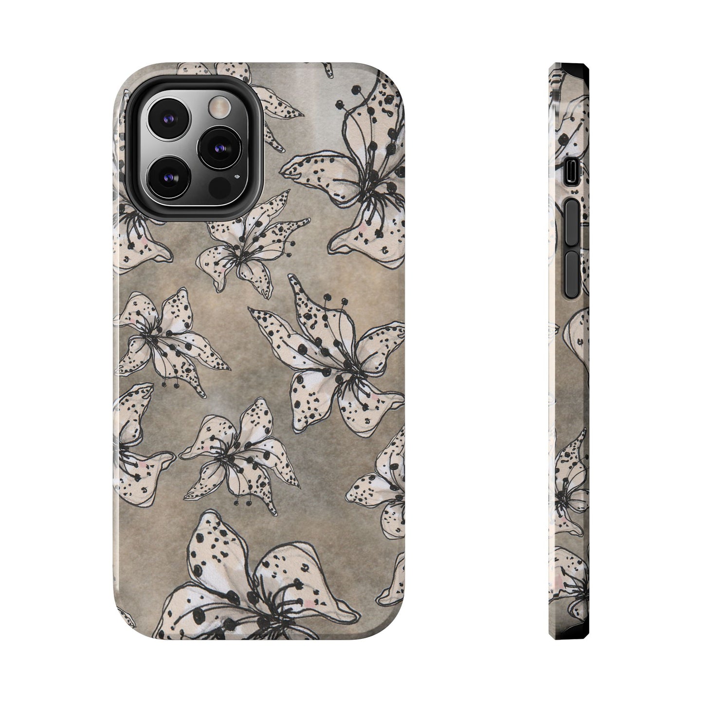 Spotted Lilies Gray Phone Case