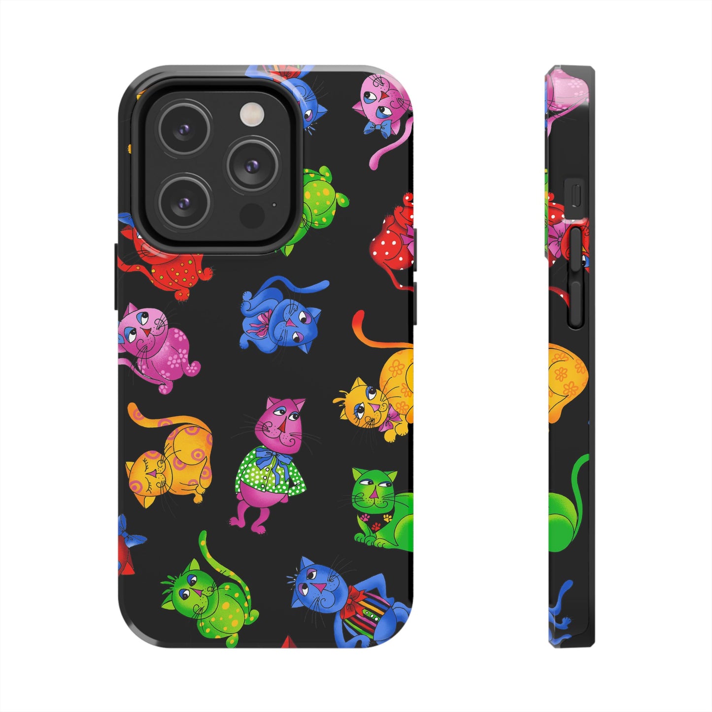 Tossed Cool Cats Black Phone Case