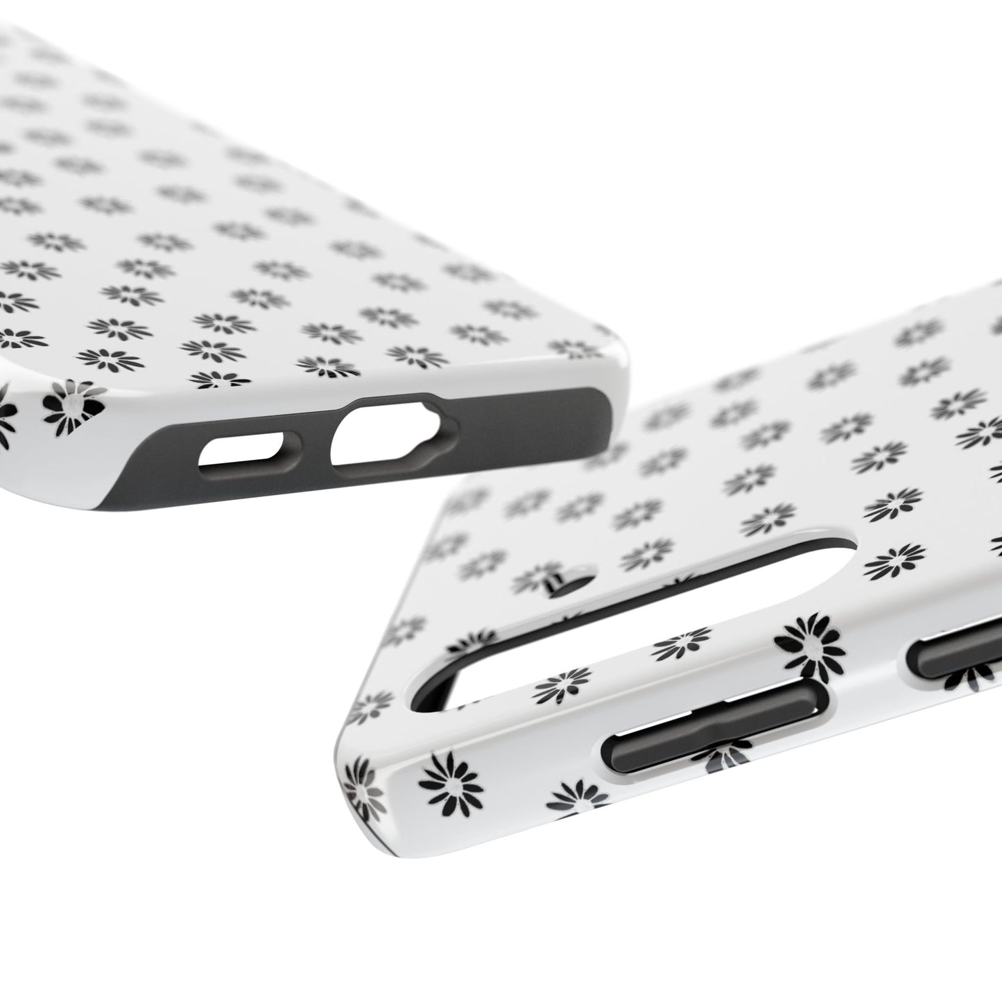 Daisy Dot White / Black Phone Case