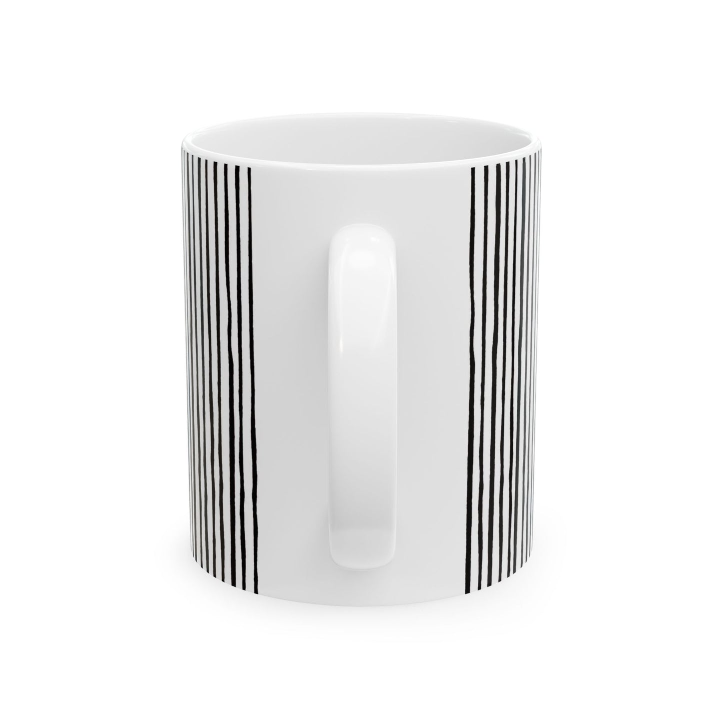 Quirky Pin Stripe White / Black Cup