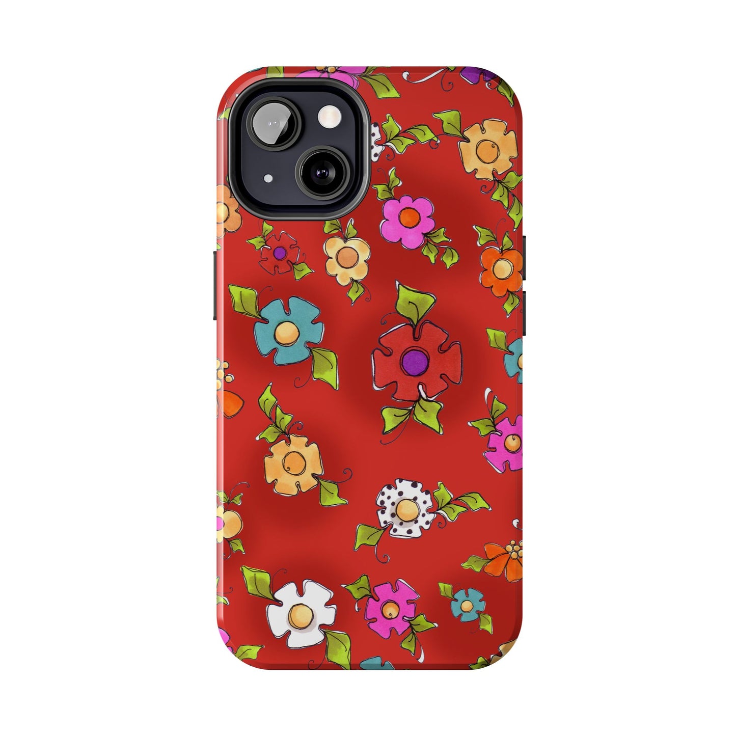Happy Blooms Red Phone Case