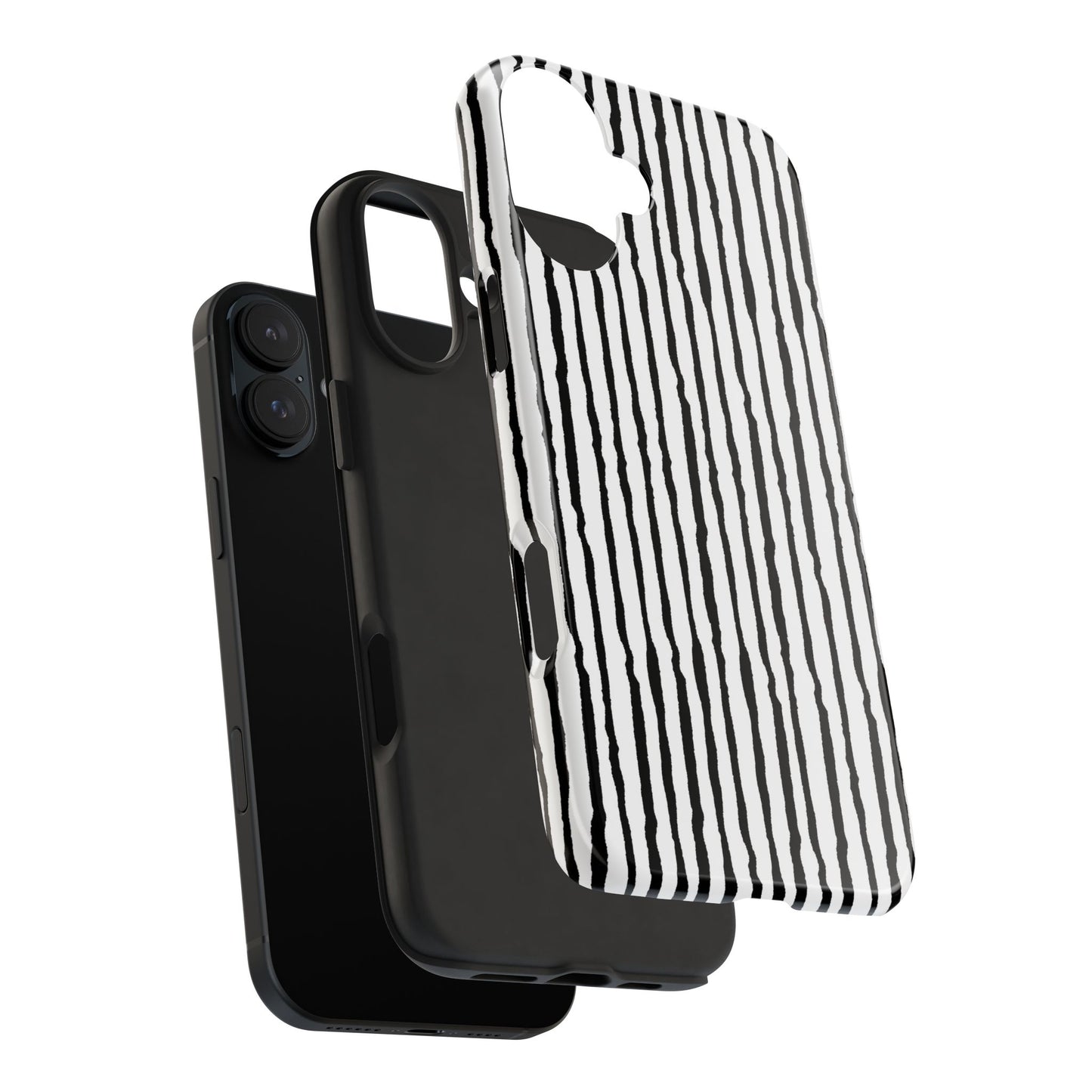 Sorta Stripe White / Black Phone Case