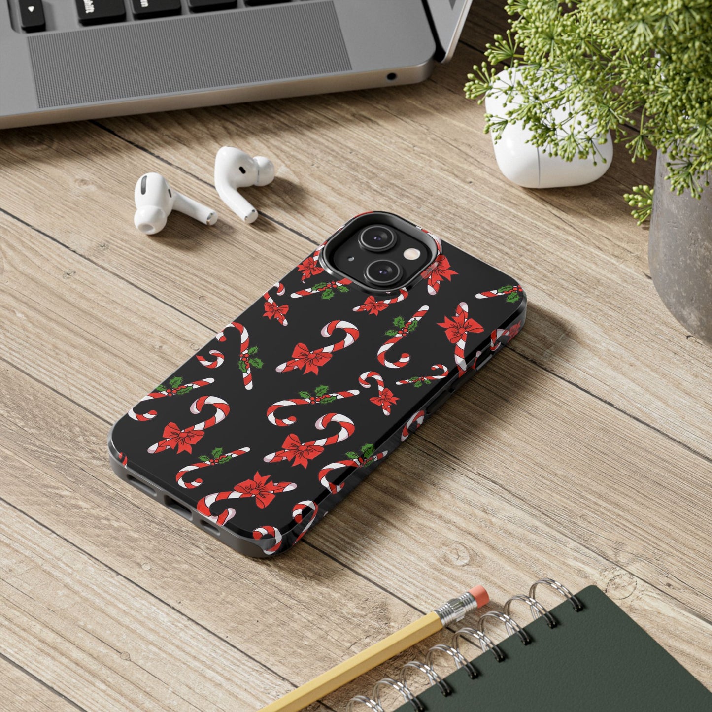 Candy Cane Crowd Black Phone Case