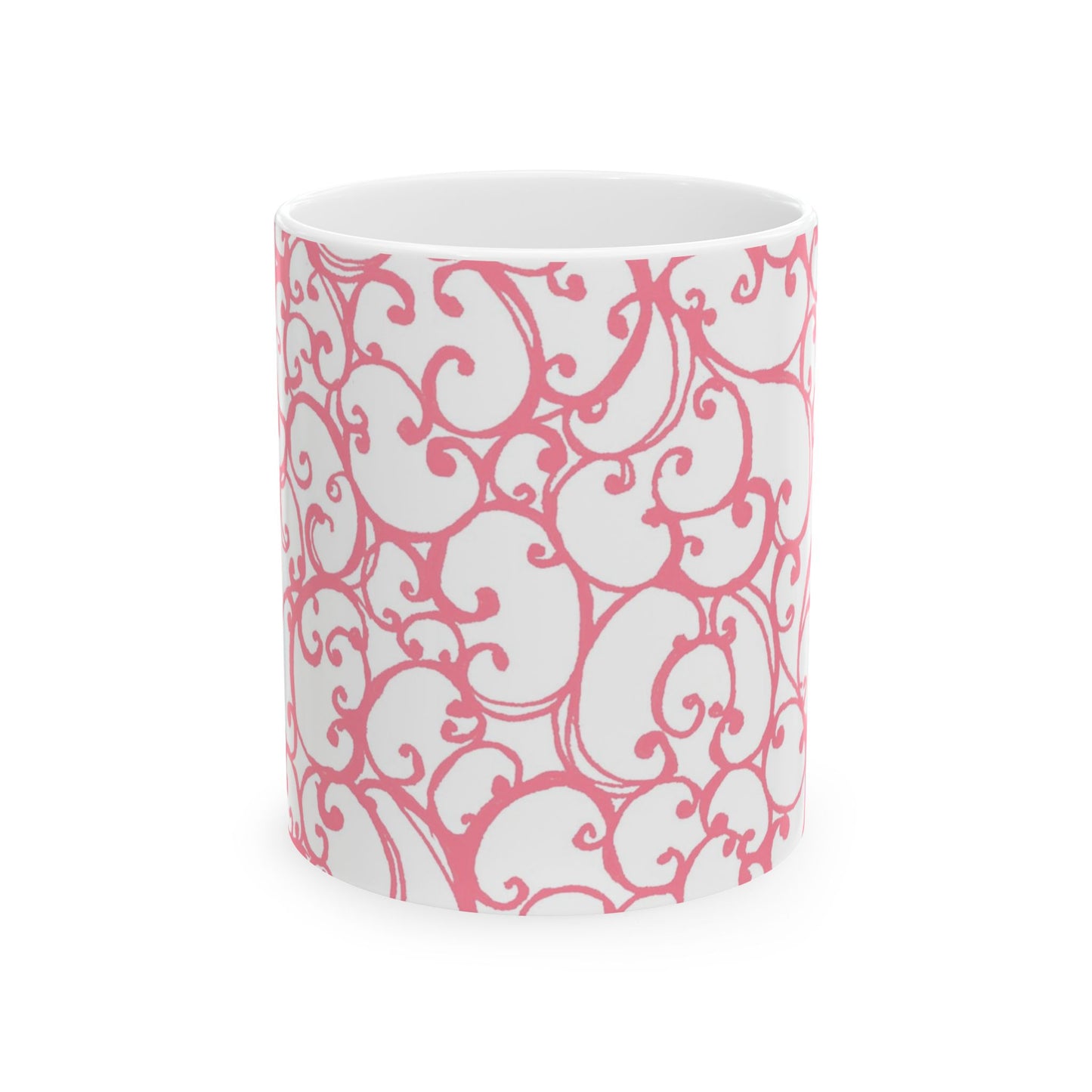 Scrollie White / Pink Cup