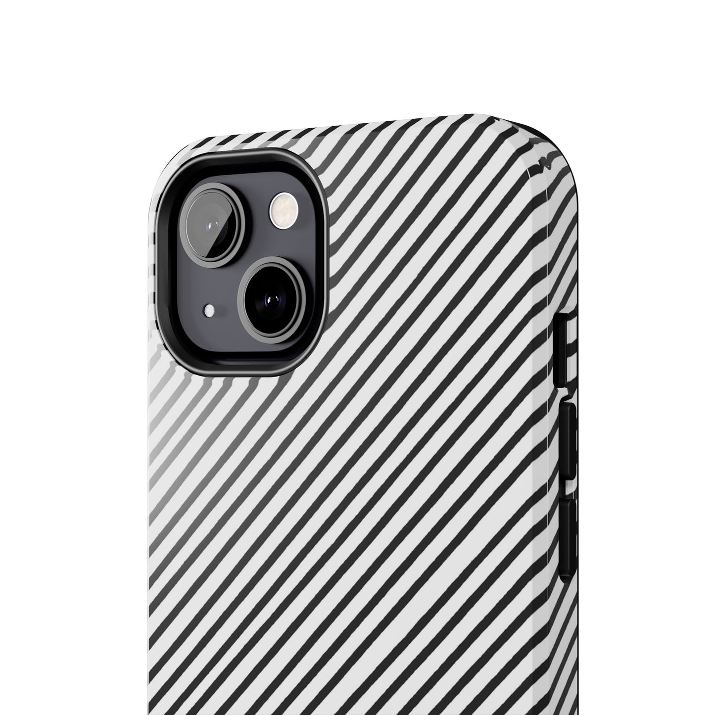 Diagonal Stripe White / Black Phone Case