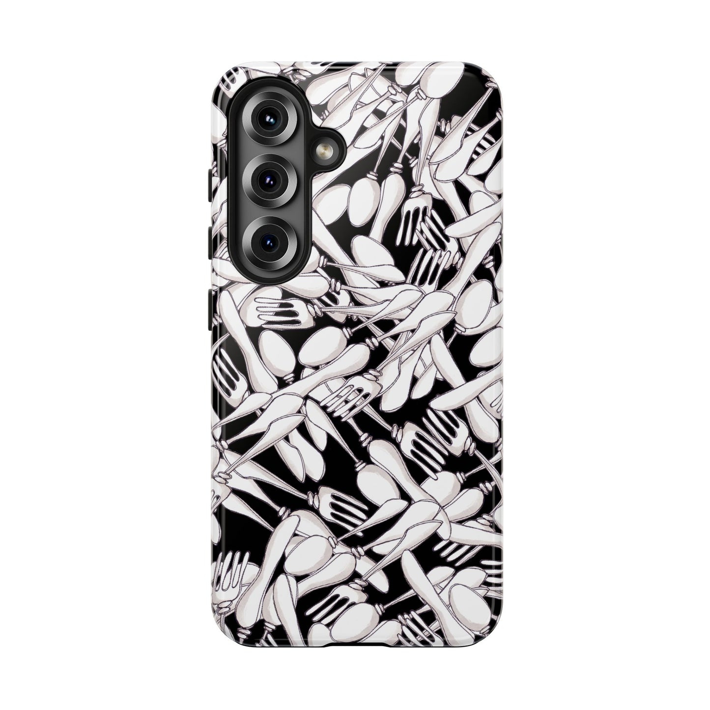 Silverware Wars Black Phone Case