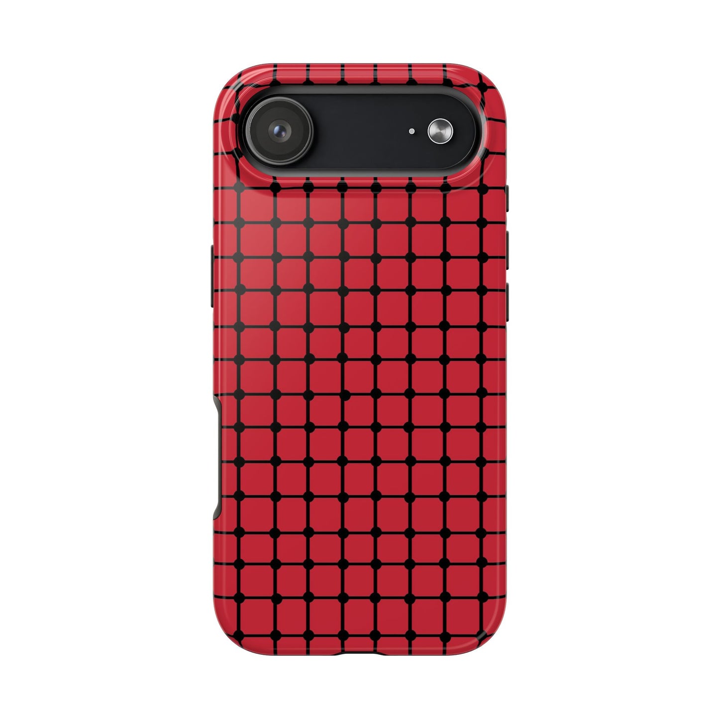 Dot Grid Red / Black Phone Case