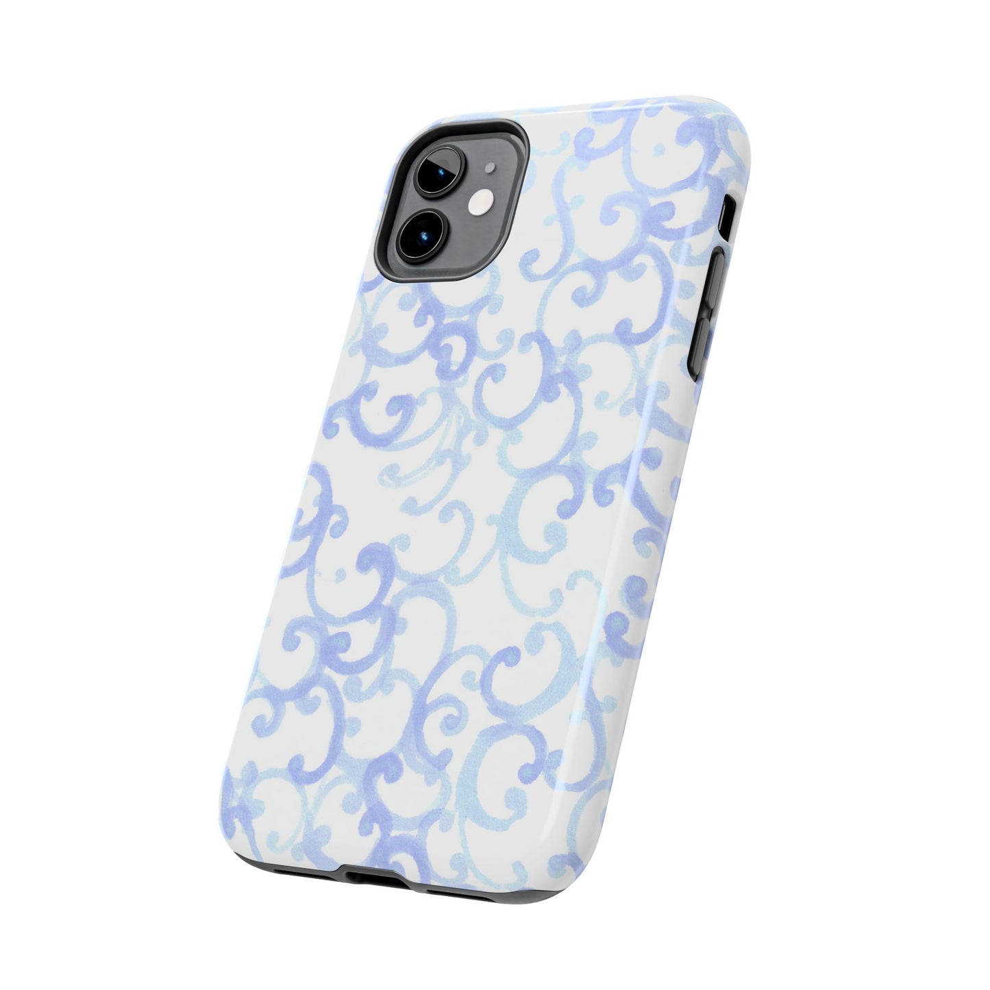 Scrollie White / Blue Phone Case