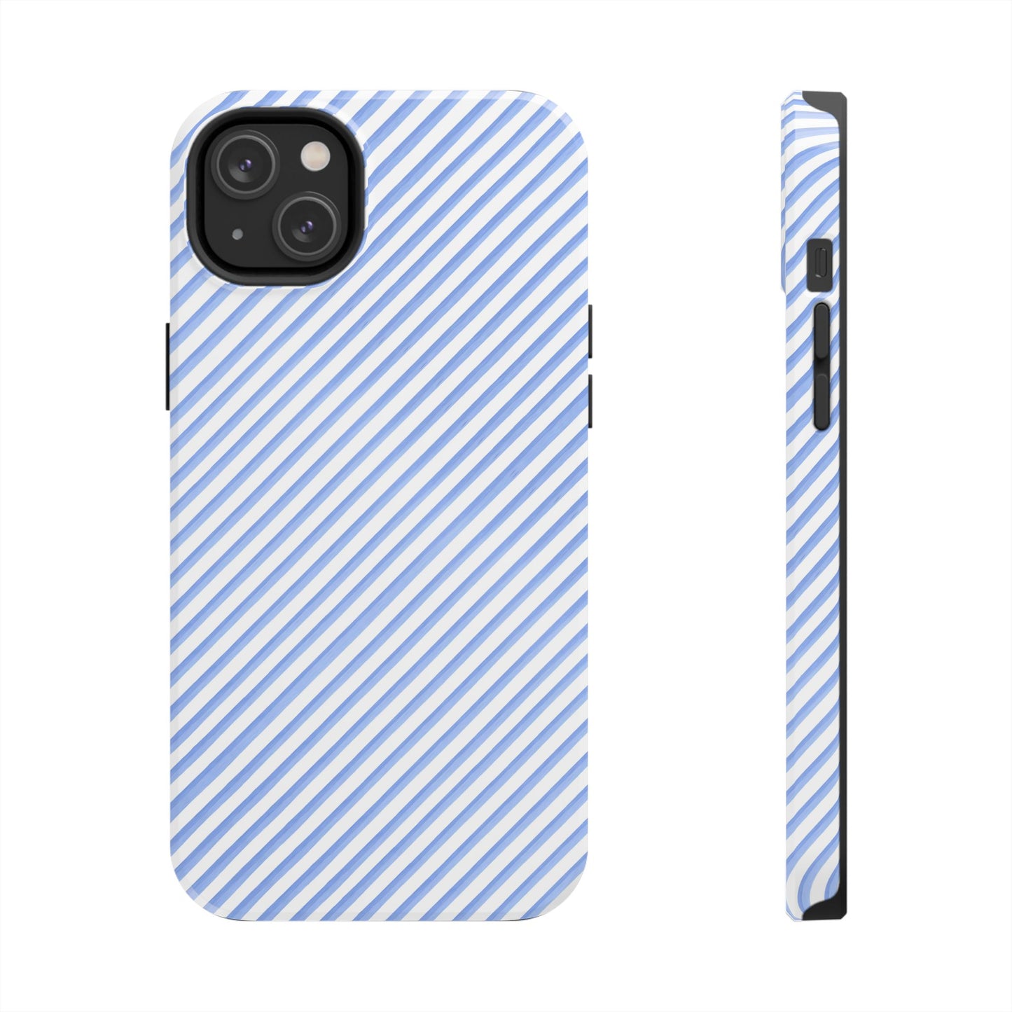 Bias Stripe Blue / White Phone Case