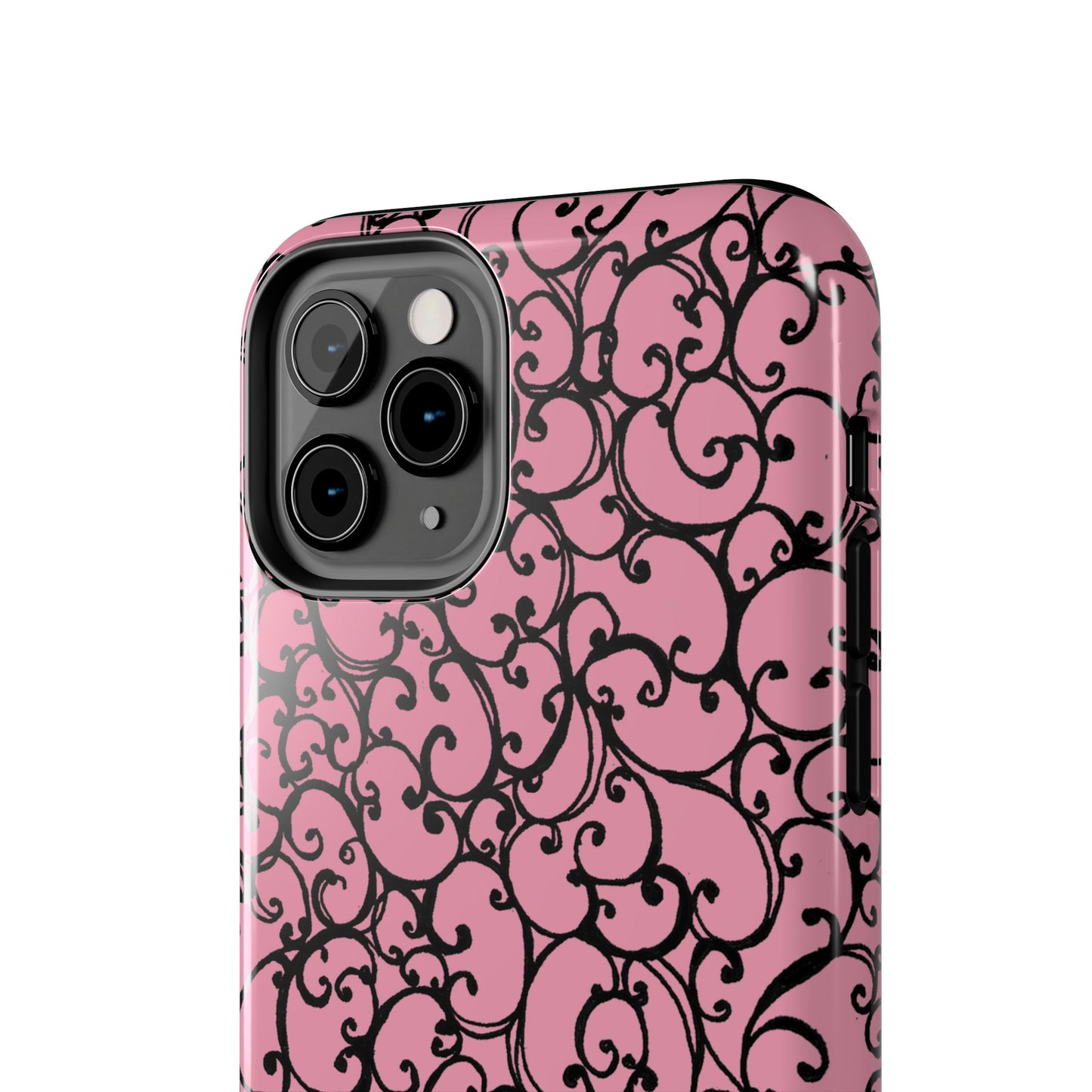Scrollie Pink / Black Phone Case