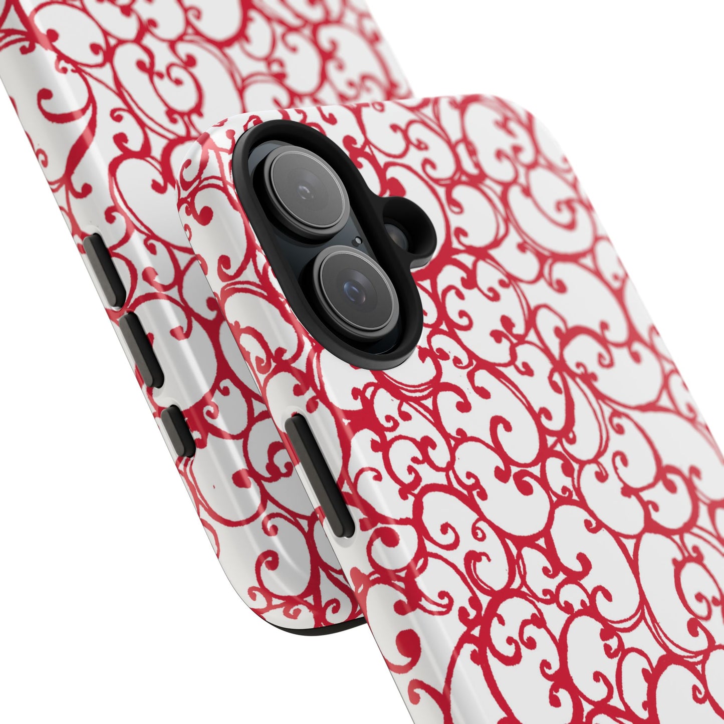 Scrollie White / Red Phone Case