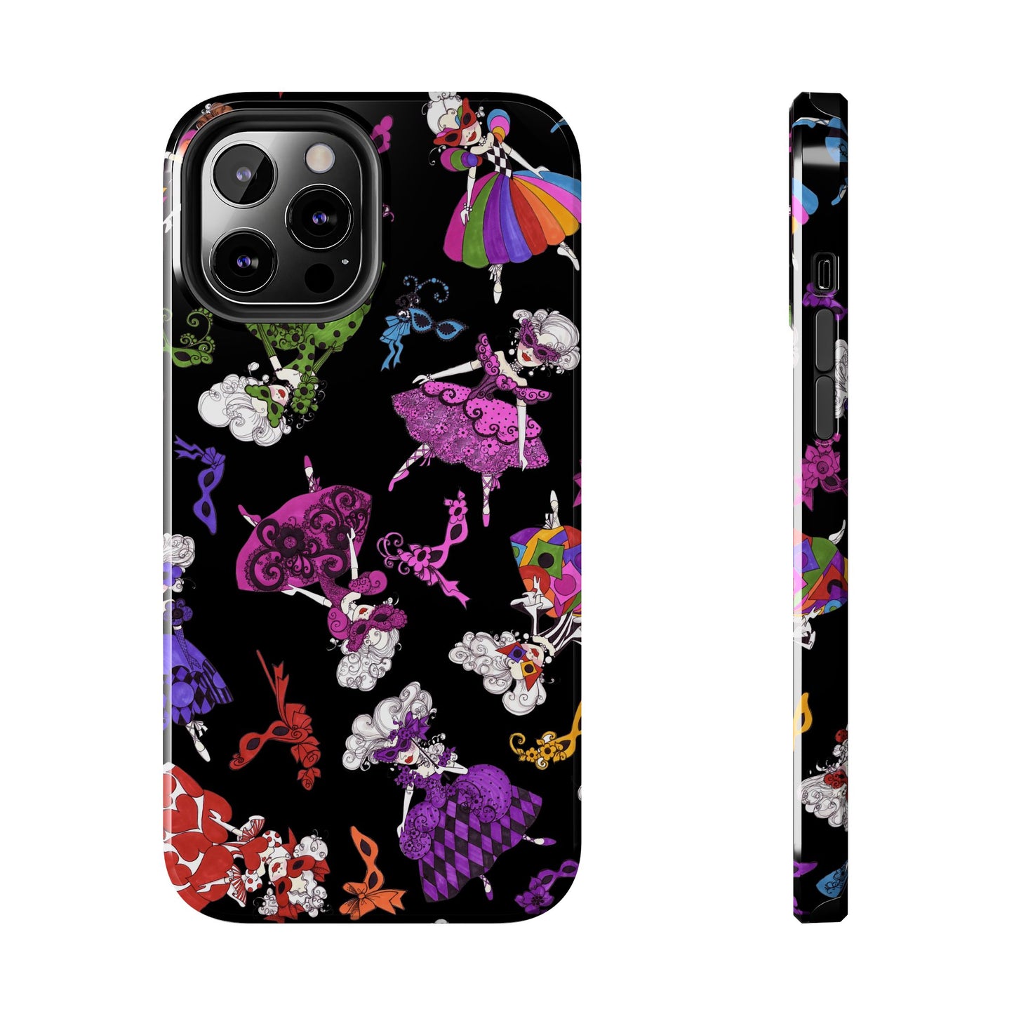 Tossed Masquerade Ladies Black Phone Case
