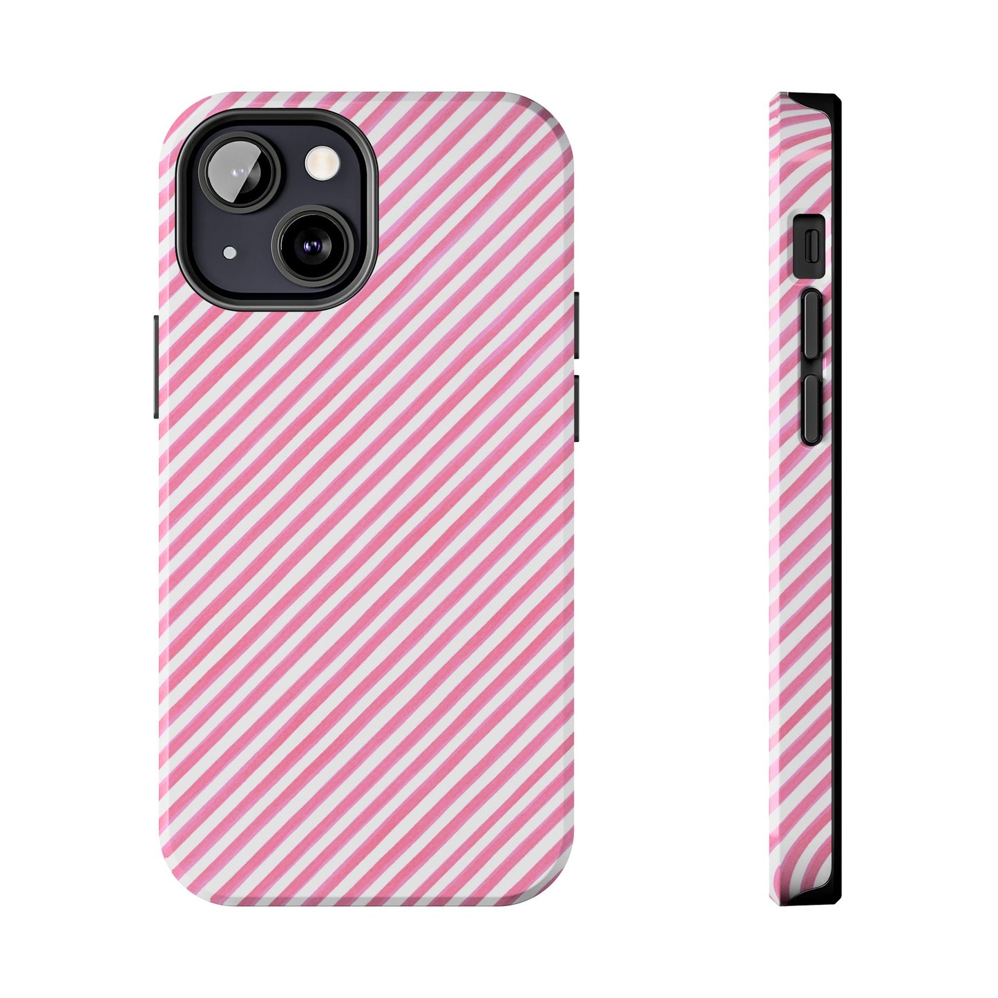 Bias Stripe Pink / White Phone Case