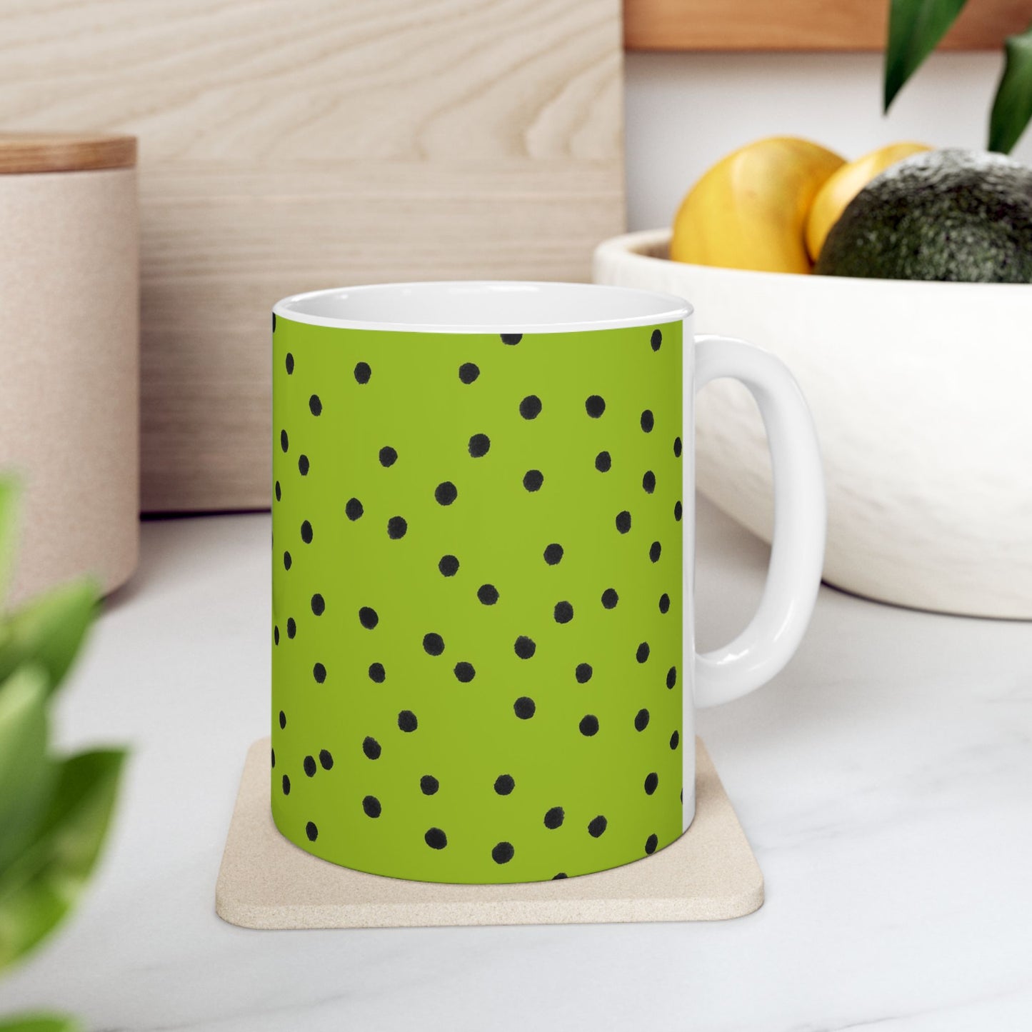 Dinky Dots Chartreuse / Black Cup