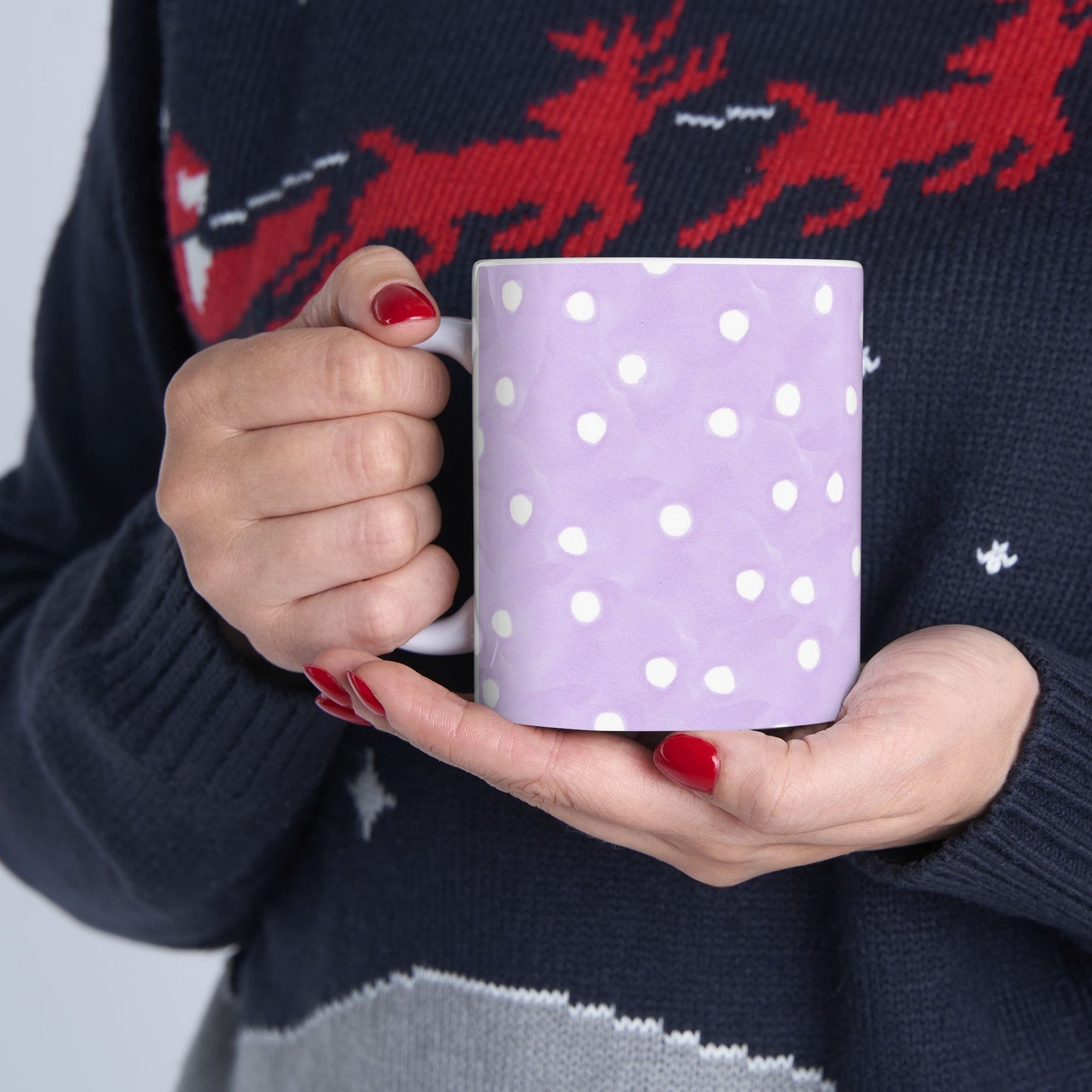 Space Dots Lilac / White Cup