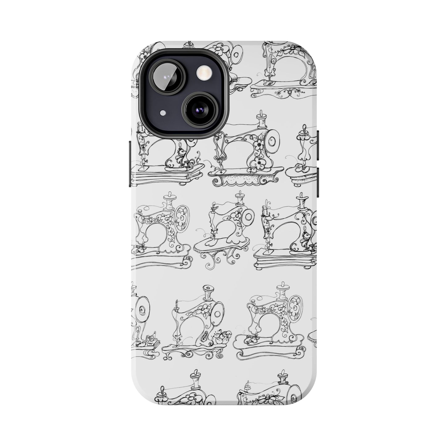 Sew Sew White / Black Phone Case