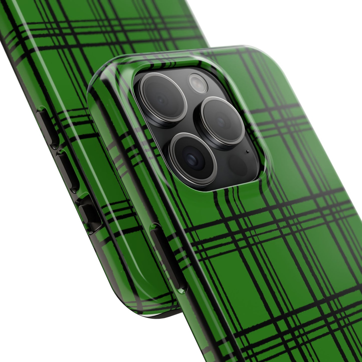 Glad Plaid Green / Black Phone Case