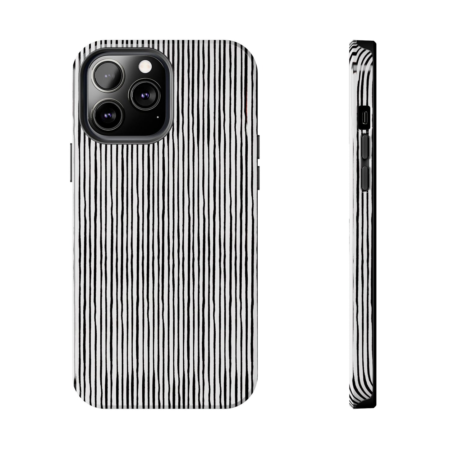 Quirky Pin Stripe White / Black Phone Case
