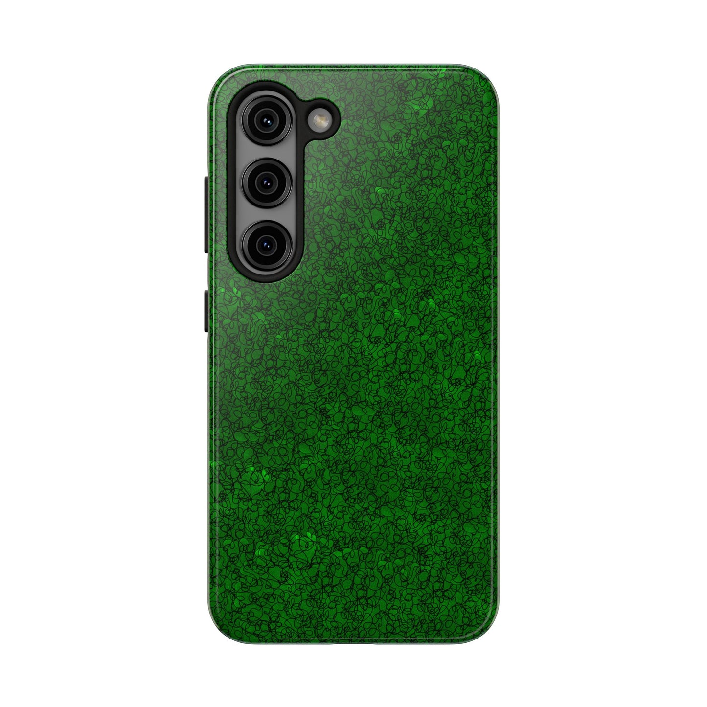 Scribble Green / Black Phone Case