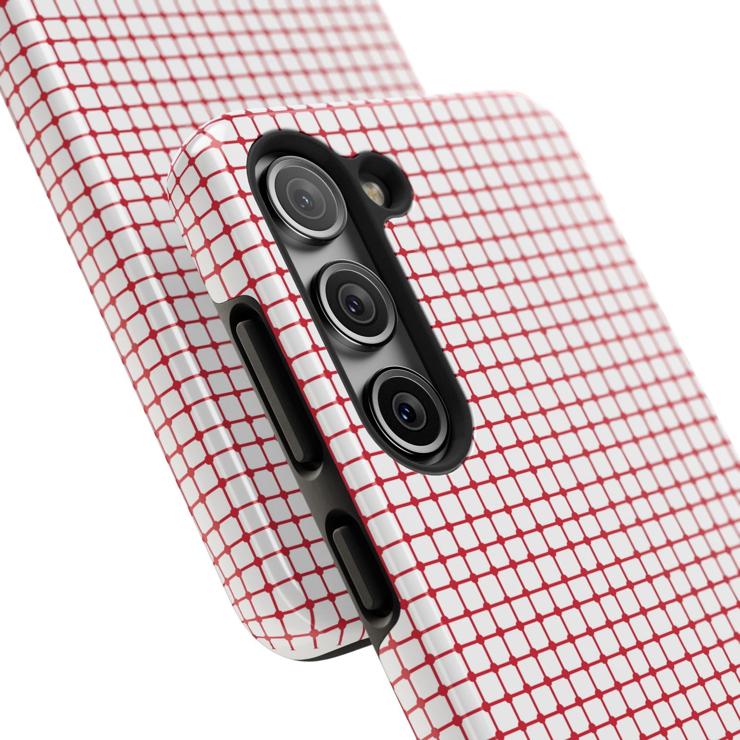 Dot Grid White / Red Phone Case