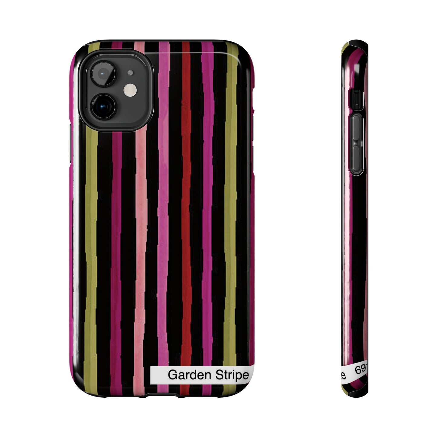 Garden Stripe Black Phone Case
