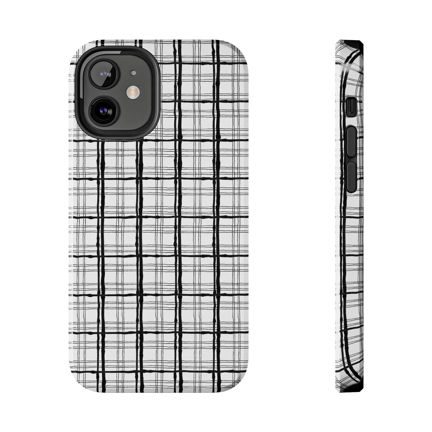Sophistiplaid White / Black Phone Case