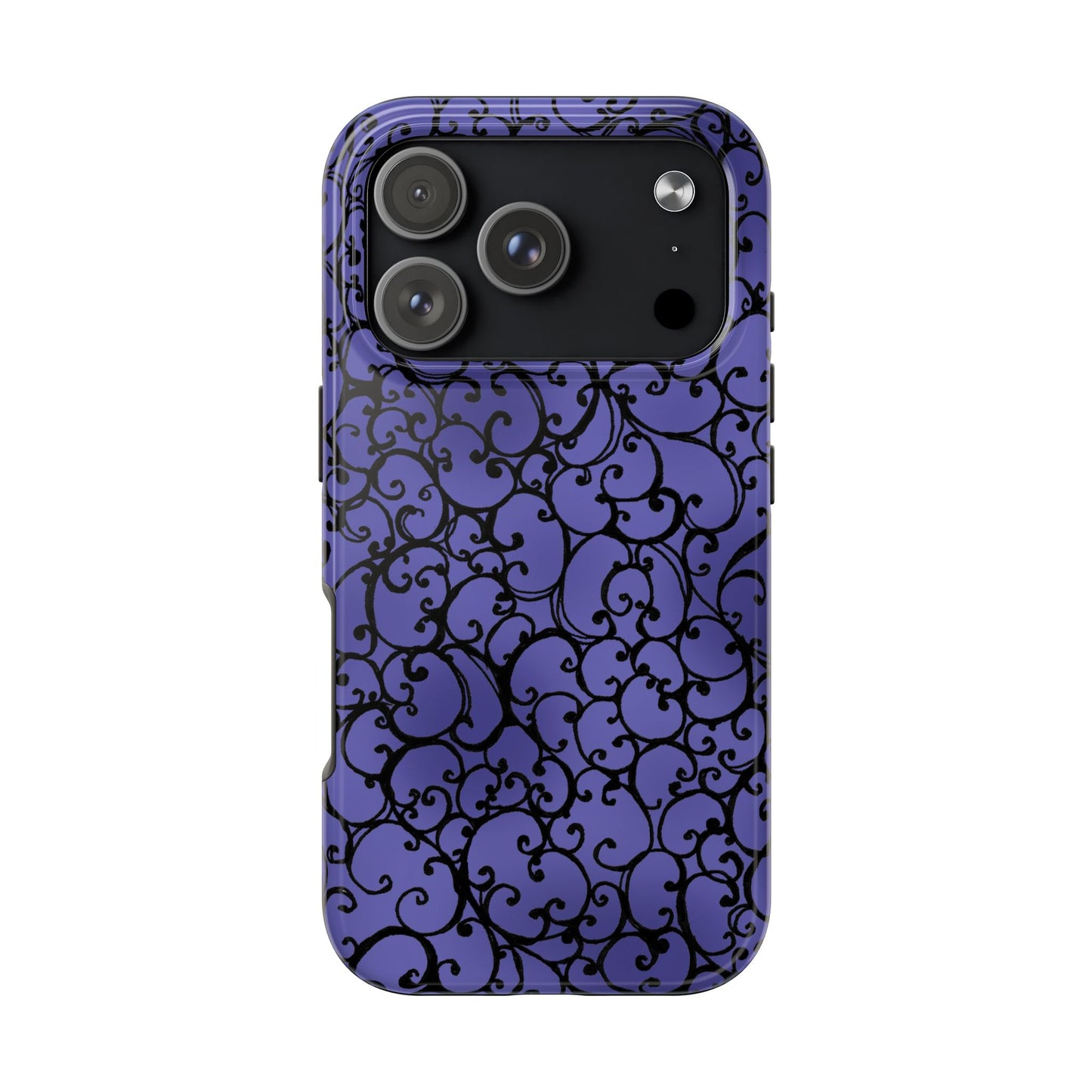 Scrollie Violet / Black Phone Case