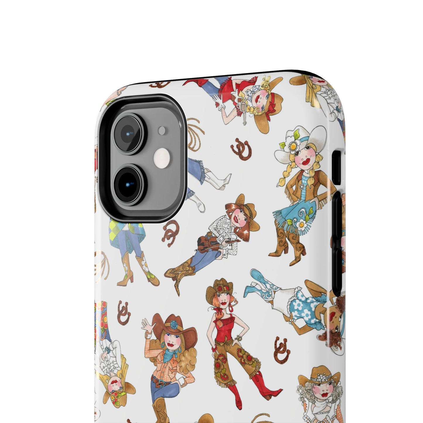 Tossed Cowgirls White Phone Case