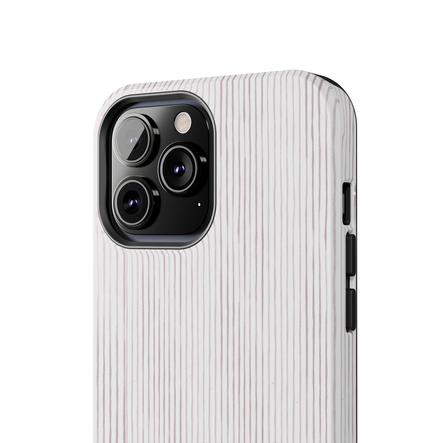 Happy Stripe White / Silver Phone Case