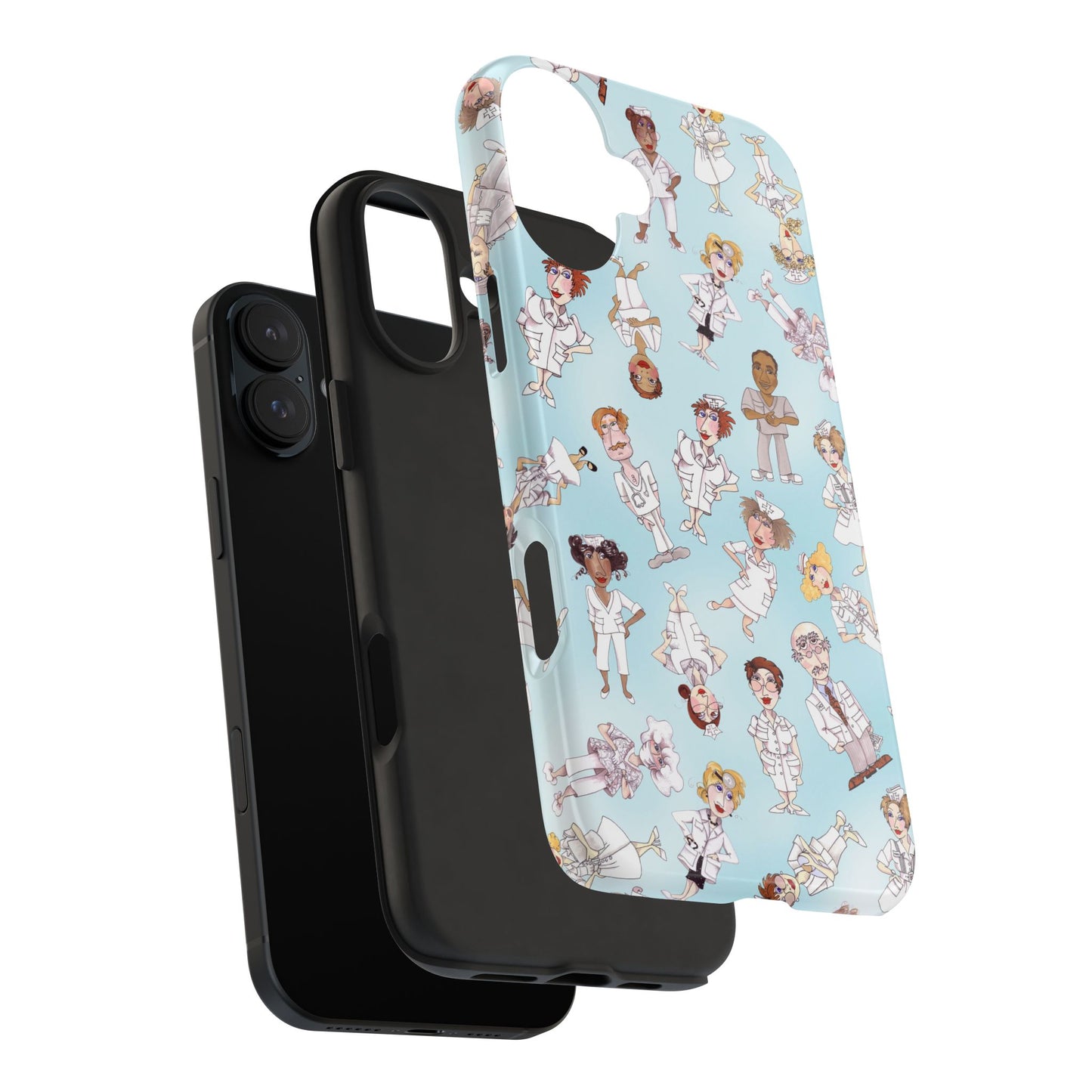 Tossed Nurses Aqua Phone Case