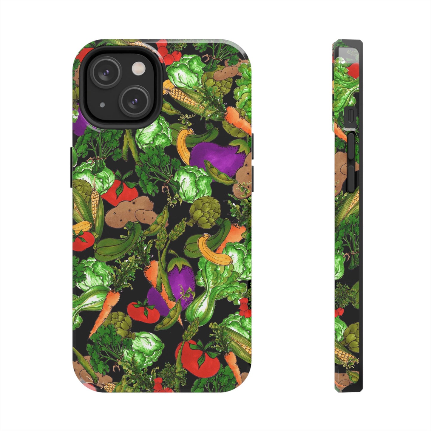 Veggie Jungle Black Phone Case