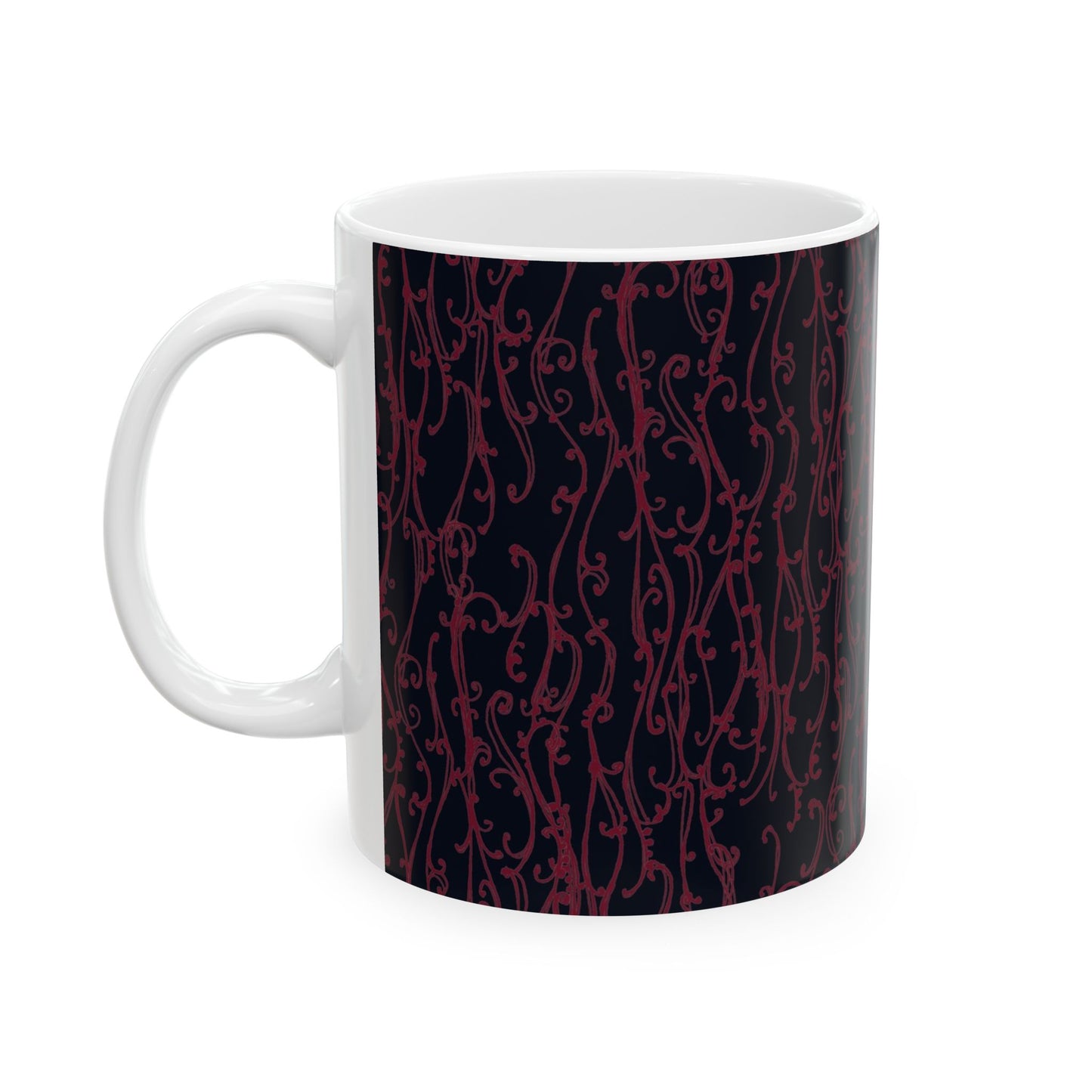 Swan Scroll Black / Red Cup