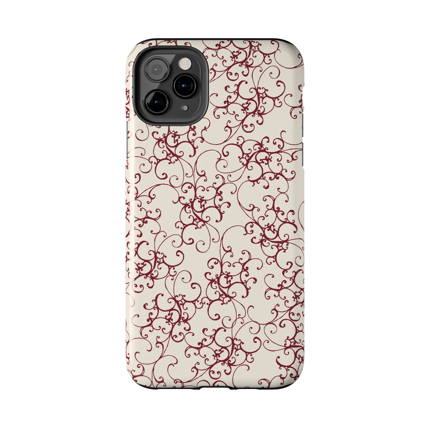 Elegant Scroll Ivory / Red Phone Case