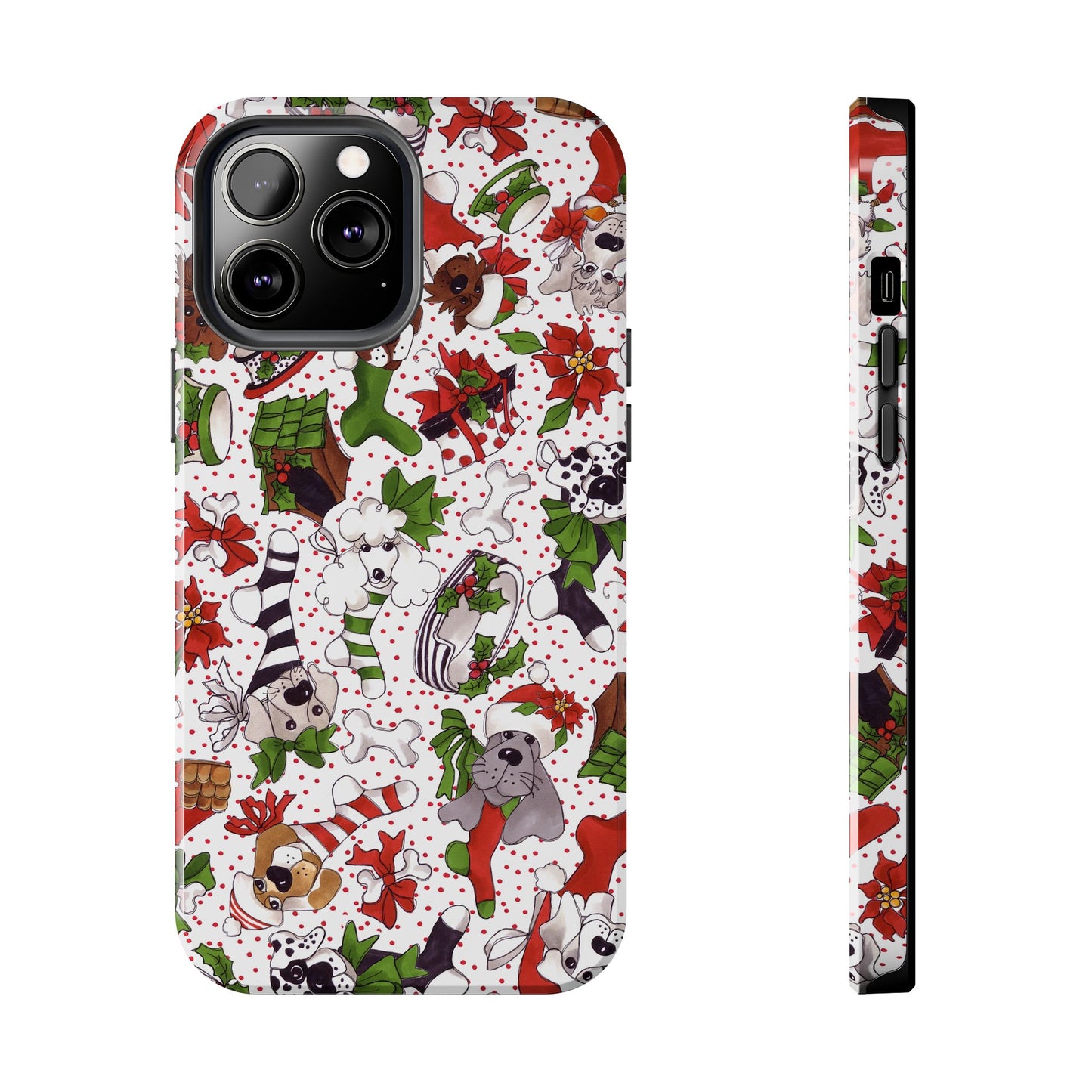 Holiday Fun Toss White / Red Phone Case