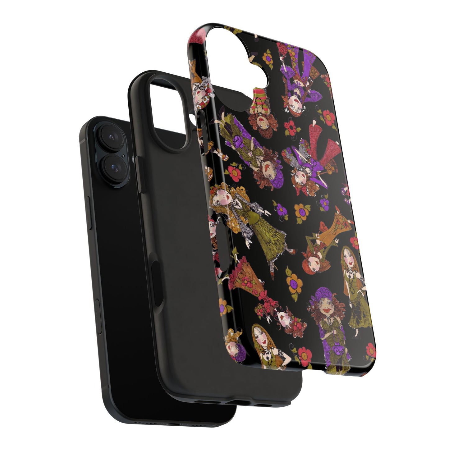 Tossed Gypsies Black Phone Case