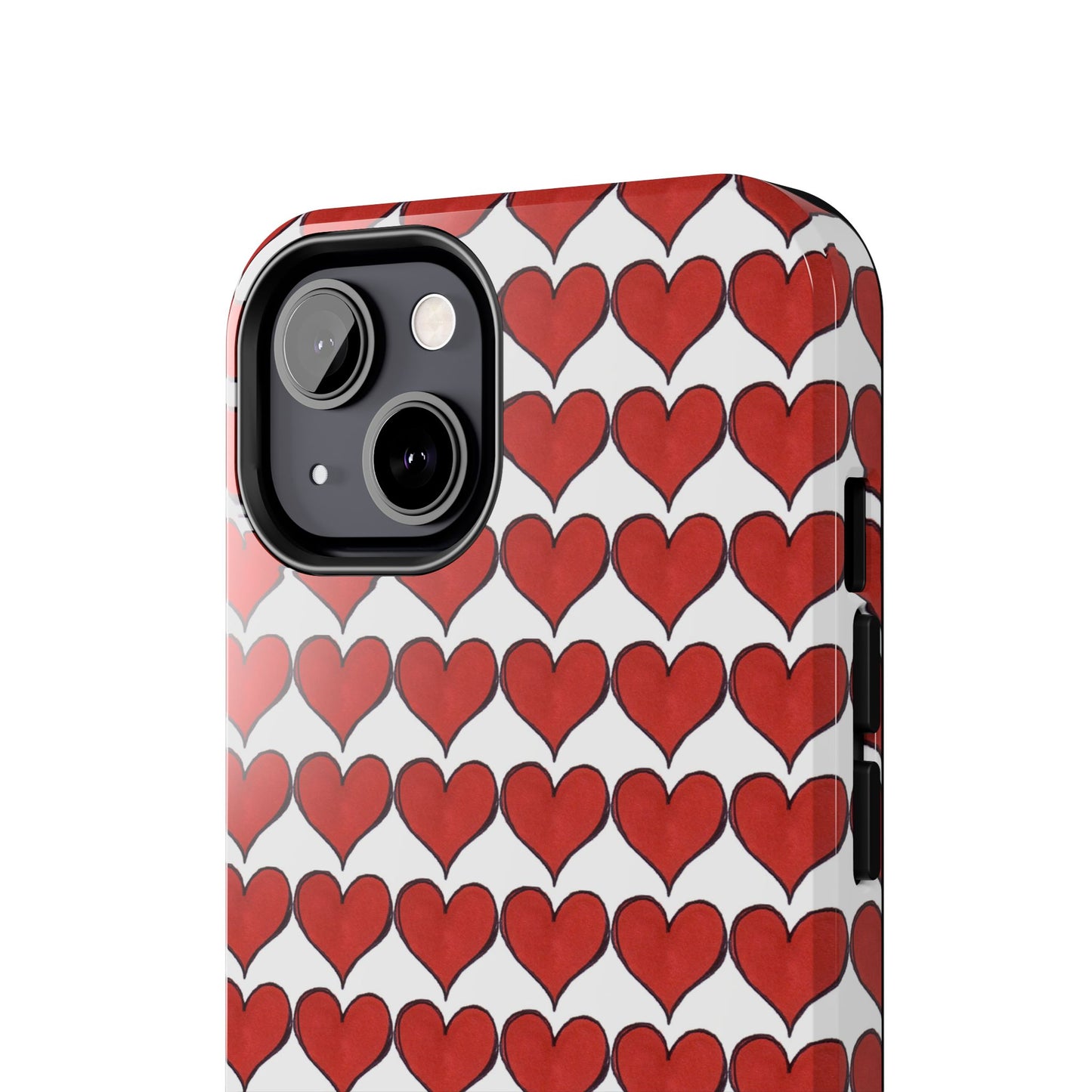 Heartbeats White / Red Phone Case